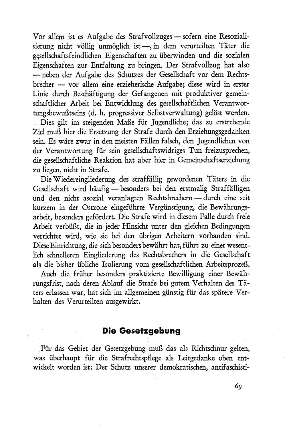 Probleme eines demokratischen Strafrechts [Sowjetische Besatzungszone (SBZ) Deutschlands] 1949, Seite 69 (Probl. Strafr. SBZ Dtl. 1949, S. 69)