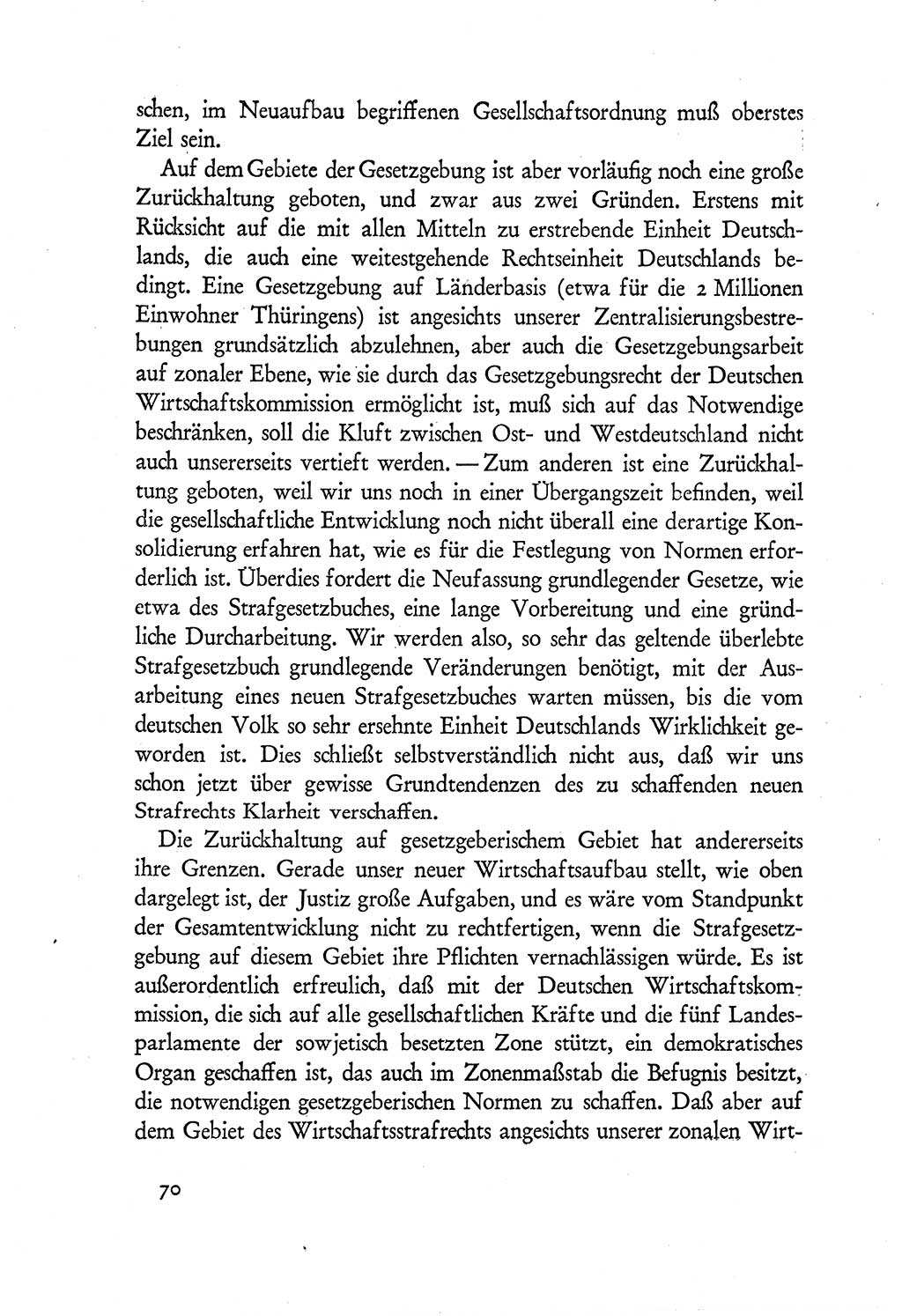 Probleme eines demokratischen Strafrechts [Sowjetische Besatzungszone (SBZ) Deutschlands] 1949, Seite 70 (Probl. Strafr. SBZ Dtl. 1949, S. 70)