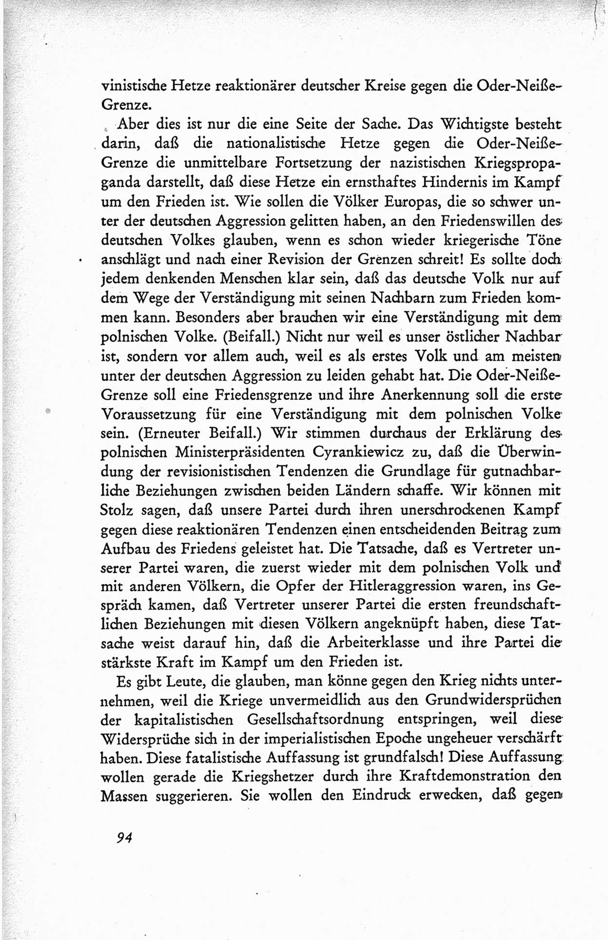 Protokoll der ersten Parteikonferenz der Sozialistischen Einheitspartei Deutschlands (SED) [Sowjetische Besatzungszone (SBZ) Deutschlands] vom 25. bis 28. Januar 1949 im Hause der Deutschen Wirtschaftskommission zu Berlin, Seite 94 (Prot. 1. PK SED SBZ Dtl. 1949, S. 94)