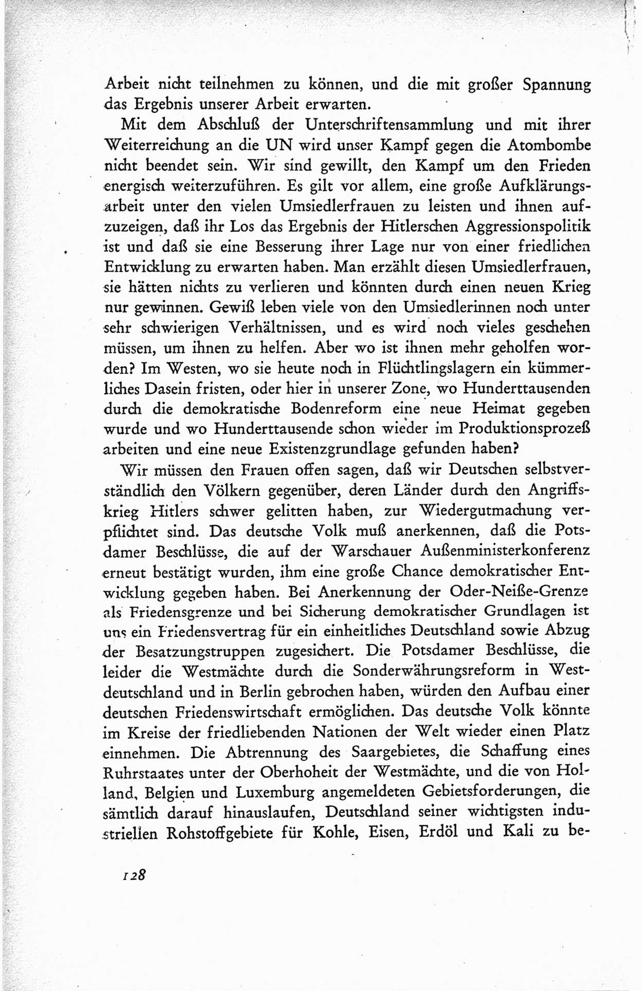 Protokoll der ersten Parteikonferenz der Sozialistischen Einheitspartei Deutschlands (SED) [Sowjetische Besatzungszone (SBZ) Deutschlands] vom 25. bis 28. Januar 1949 im Hause der Deutschen Wirtschaftskommission zu Berlin, Seite 128 (Prot. 1. PK SED SBZ Dtl. 1949, S. 128)