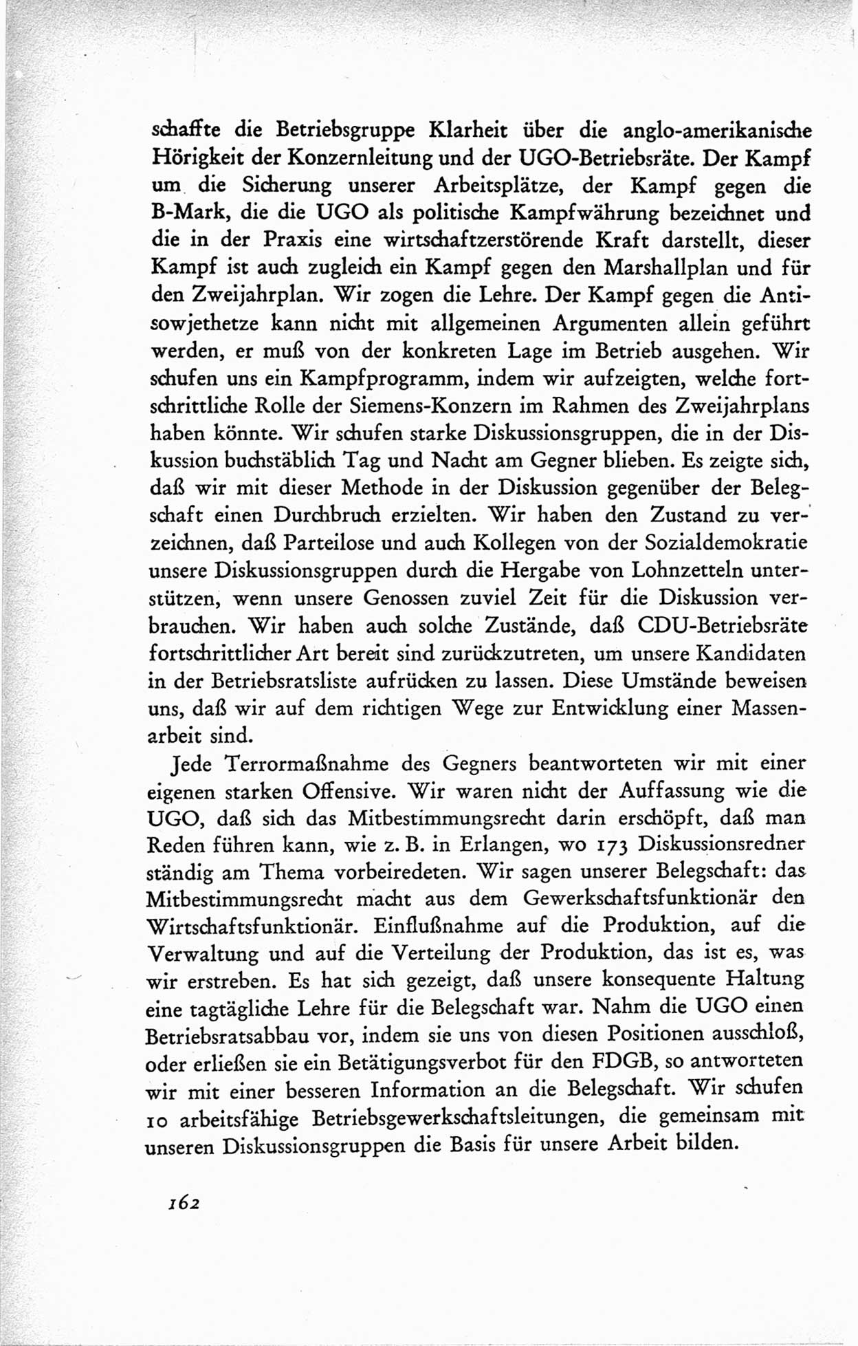 Protokoll der ersten Parteikonferenz der Sozialistischen Einheitspartei Deutschlands (SED) [Sowjetische Besatzungszone (SBZ) Deutschlands] vom 25. bis 28. Januar 1949 im Hause der Deutschen Wirtschaftskommission zu Berlin, Seite 162 (Prot. 1. PK SED SBZ Dtl. 1949, S. 162)