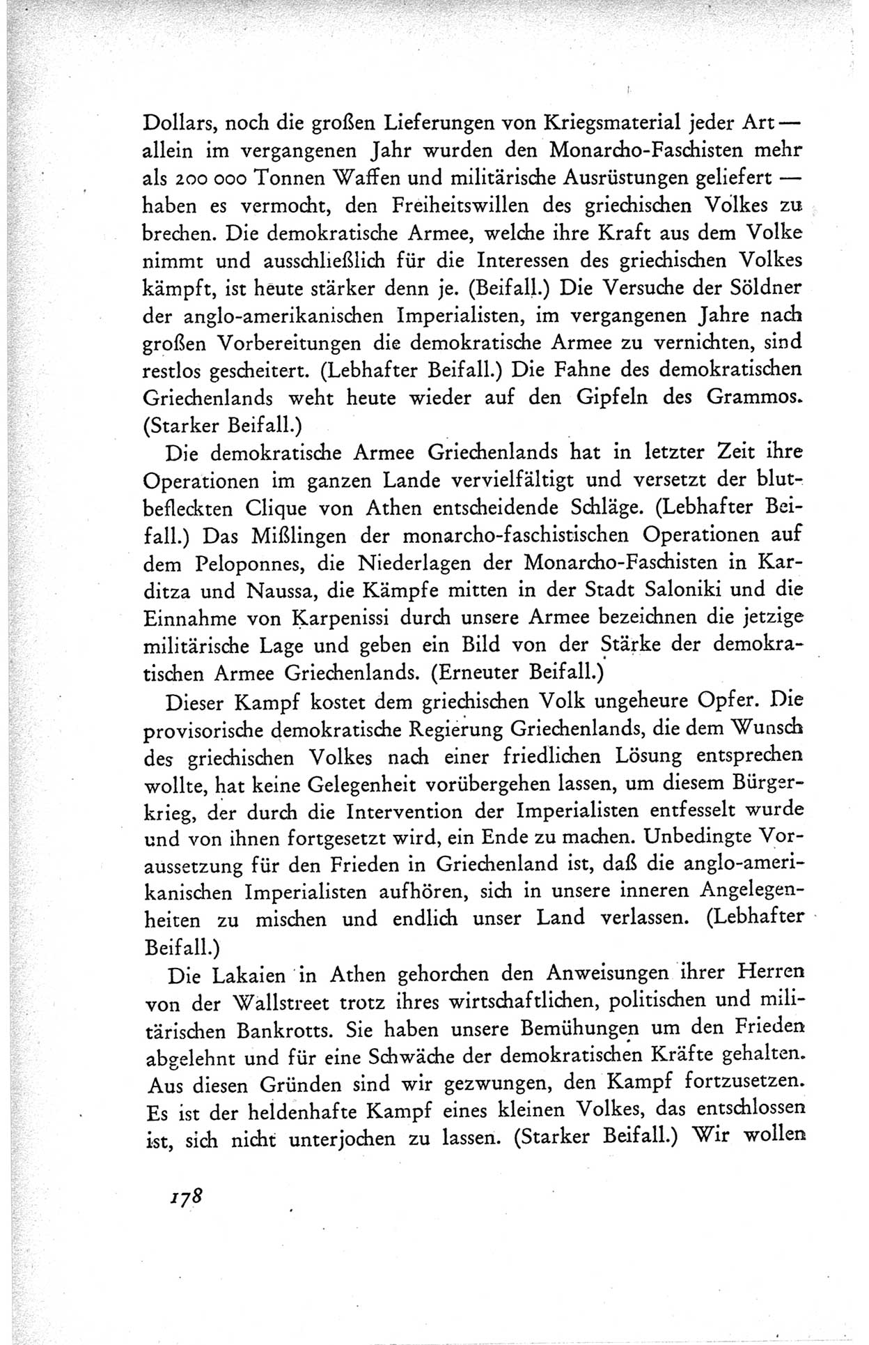 Protokoll der ersten Parteikonferenz der Sozialistischen Einheitspartei Deutschlands (SED) [Sowjetische Besatzungszone (SBZ) Deutschlands] vom 25. bis 28. Januar 1949 im Hause der Deutschen Wirtschaftskommission zu Berlin, Seite 178 (Prot. 1. PK SED SBZ Dtl. 1949, S. 178)