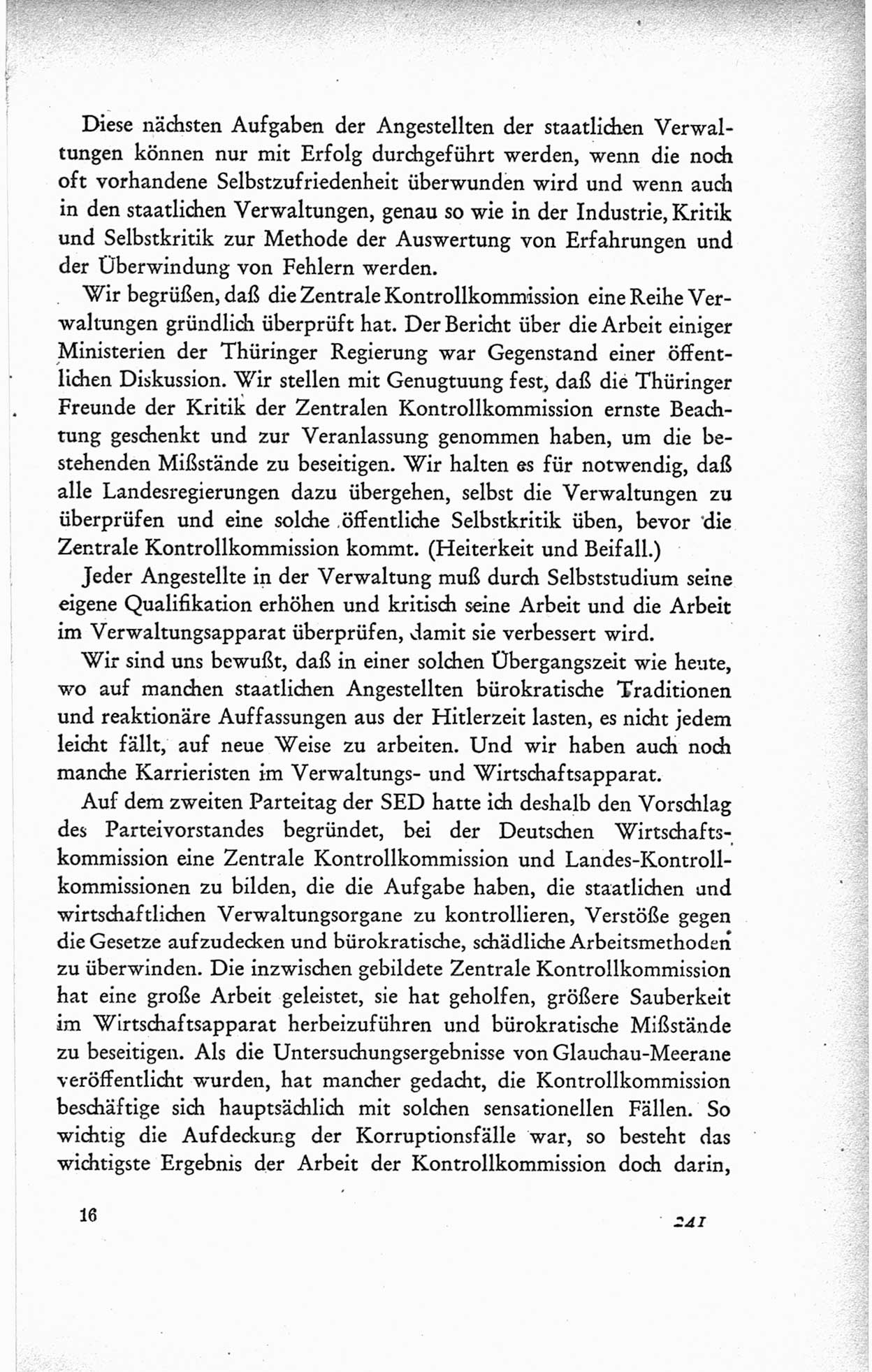 Protokoll der ersten Parteikonferenz der Sozialistischen Einheitspartei Deutschlands (SED) [Sowjetische Besatzungszone (SBZ) Deutschlands] vom 25. bis 28. Januar 1949 im Hause der Deutschen Wirtschaftskommission zu Berlin, Seite 241 (Prot. 1. PK SED SBZ Dtl. 1949, S. 241)