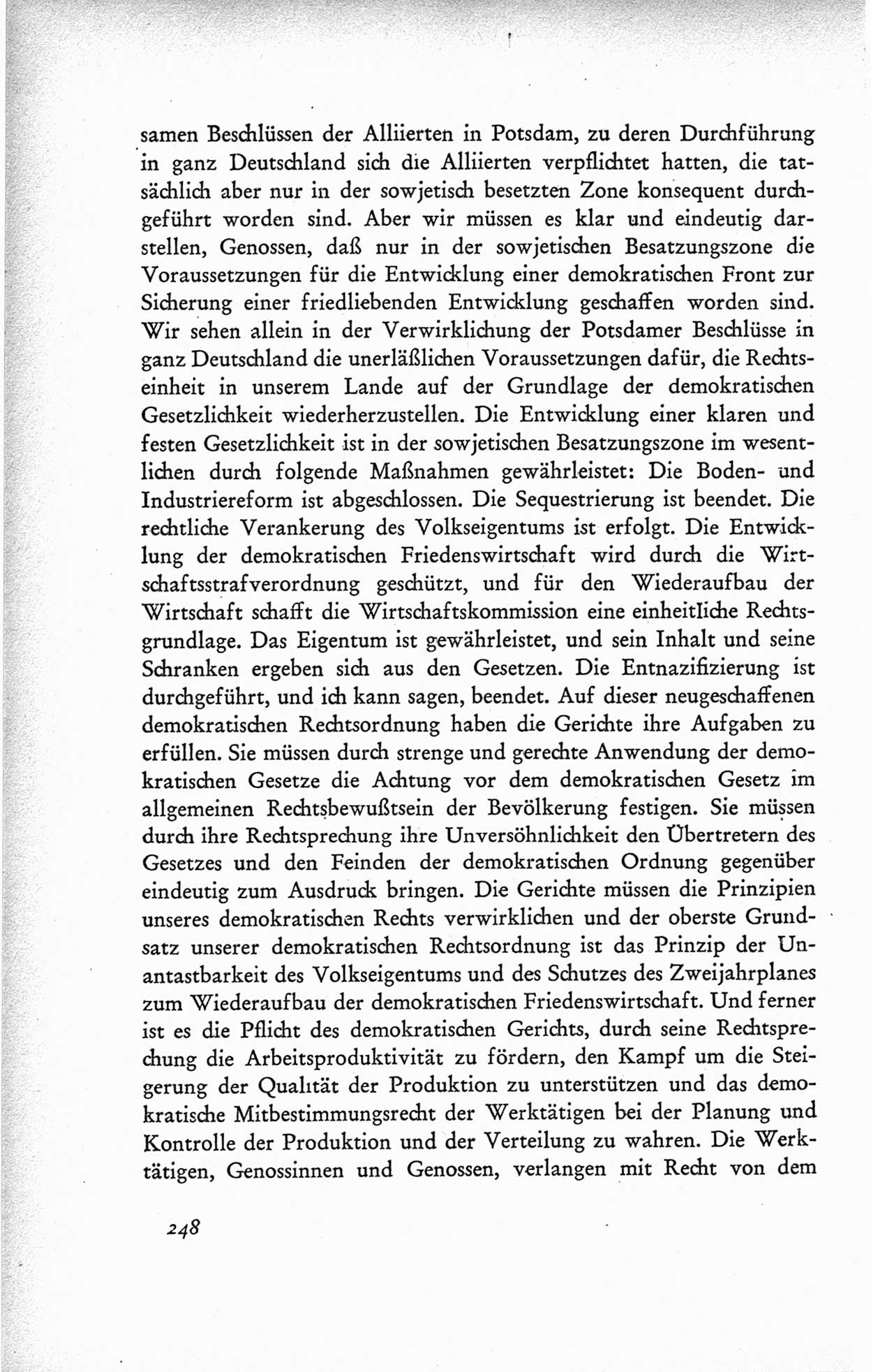 Protokoll der ersten Parteikonferenz der Sozialistischen Einheitspartei Deutschlands (SED) [Sowjetische Besatzungszone (SBZ) Deutschlands] vom 25. bis 28. Januar 1949 im Hause der Deutschen Wirtschaftskommission zu Berlin, Seite 248 (Prot. 1. PK SED SBZ Dtl. 1949, S. 248)