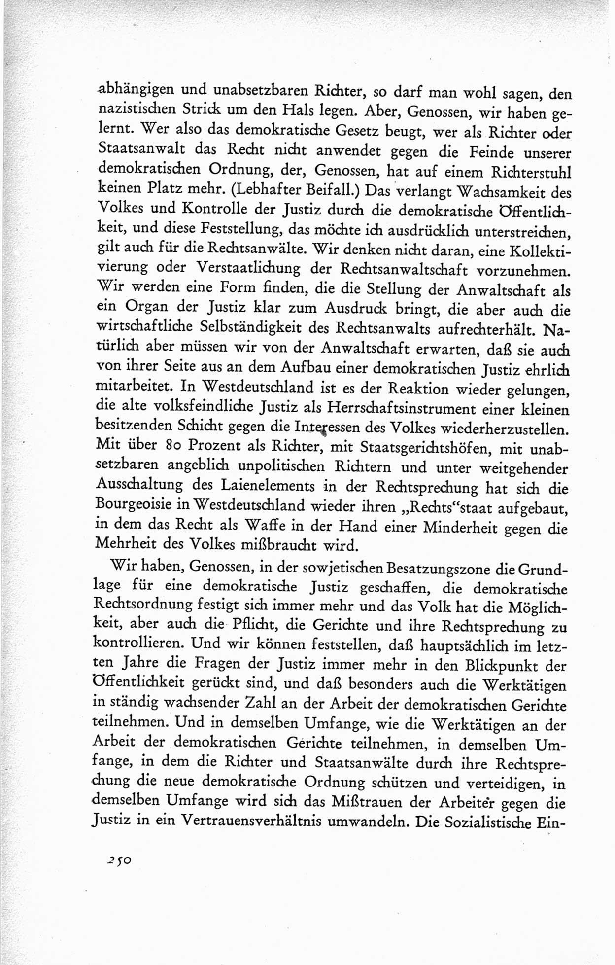 Protokoll der ersten Parteikonferenz der Sozialistischen Einheitspartei Deutschlands (SED) [Sowjetische Besatzungszone (SBZ) Deutschlands] vom 25. bis 28. Januar 1949 im Hause der Deutschen Wirtschaftskommission zu Berlin, Seite 250 (Prot. 1. PK SED SBZ Dtl. 1949, S. 250)