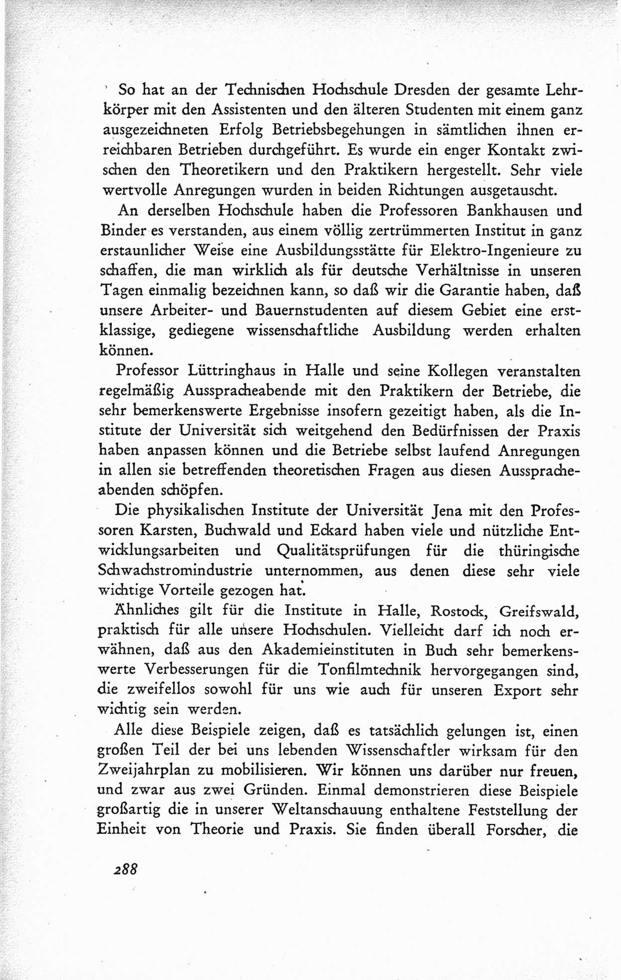 Protokoll der ersten Parteikonferenz der Sozialistischen Einheitspartei Deutschlands (SED) [Sowjetische Besatzungszone (SBZ) Deutschlands] vom 25. bis 28. Januar 1949 im Hause der Deutschen Wirtschaftskommission zu Berlin, Seite 288 (Prot. 1. PK SED SBZ Dtl. 1949, S. 288)