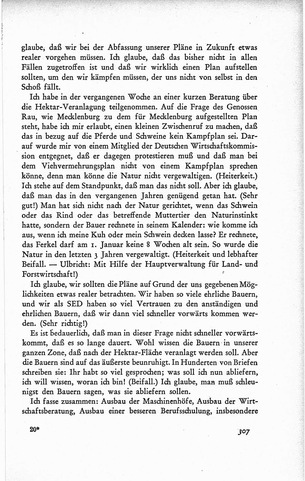 Protokoll der ersten Parteikonferenz der Sozialistischen Einheitspartei Deutschlands (SED) [Sowjetische Besatzungszone (SBZ) Deutschlands] vom 25. bis 28. Januar 1949 im Hause der Deutschen Wirtschaftskommission zu Berlin, Seite 307 (Prot. 1. PK SED SBZ Dtl. 1949, S. 307)