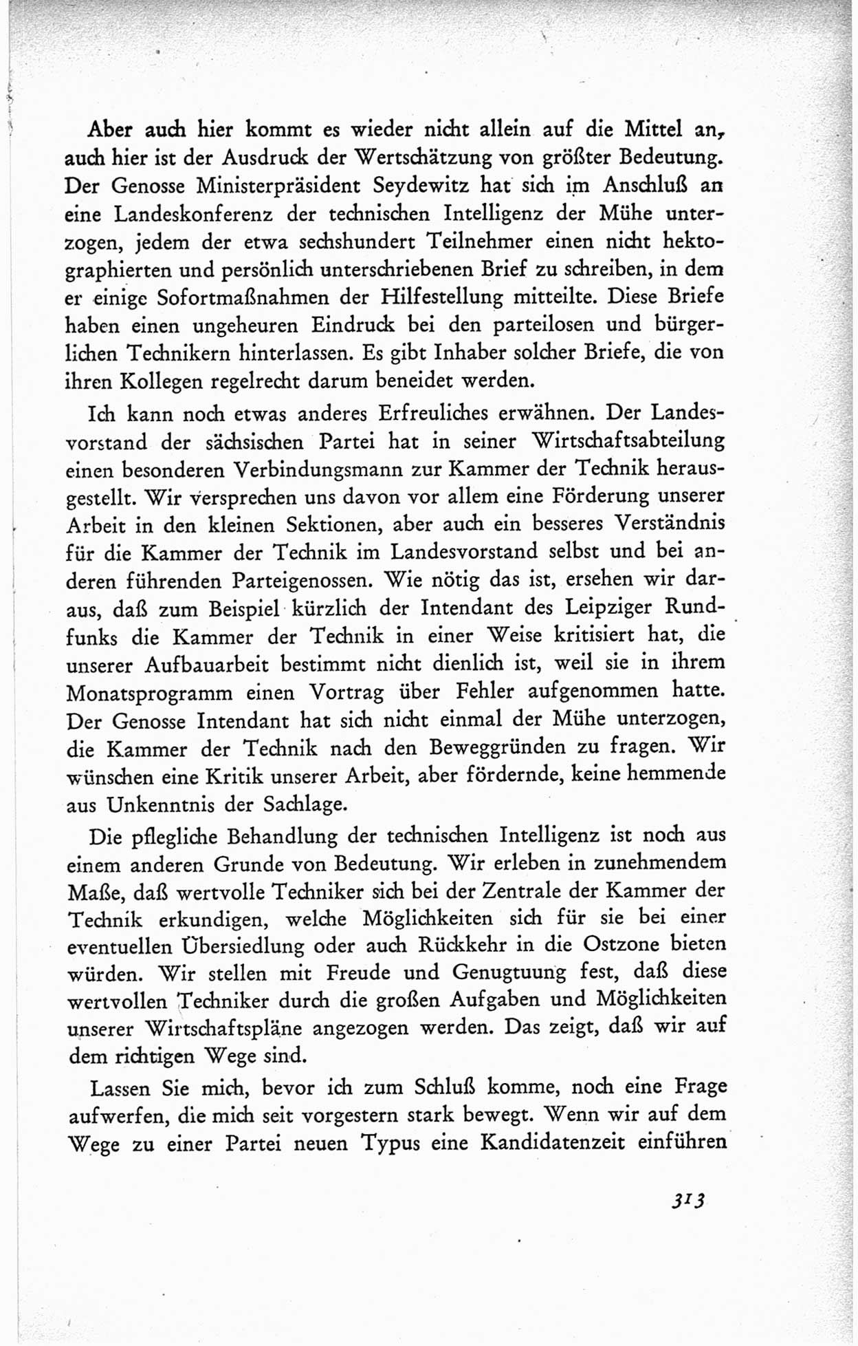 Protokoll der ersten Parteikonferenz der Sozialistischen Einheitspartei Deutschlands (SED) [Sowjetische Besatzungszone (SBZ) Deutschlands] vom 25. bis 28. Januar 1949 im Hause der Deutschen Wirtschaftskommission zu Berlin, Seite 313 (Prot. 1. PK SED SBZ Dtl. 1949, S. 313)