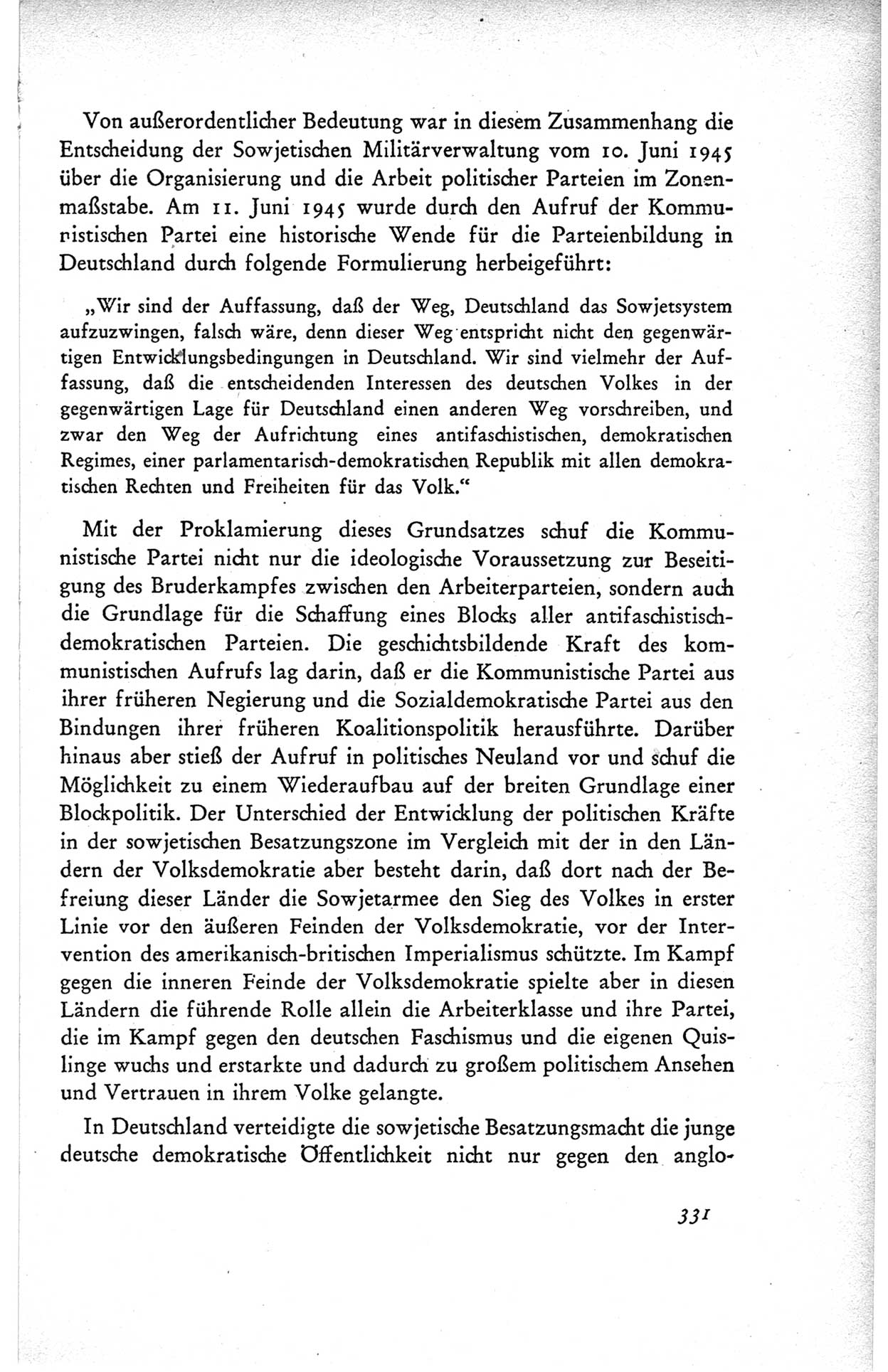 Protokoll der ersten Parteikonferenz der Sozialistischen Einheitspartei Deutschlands (SED) [Sowjetische Besatzungszone (SBZ) Deutschlands] vom 25. bis 28. Januar 1949 im Hause der Deutschen Wirtschaftskommission zu Berlin, Seite 331 (Prot. 1. PK SED SBZ Dtl. 1949, S. 331)