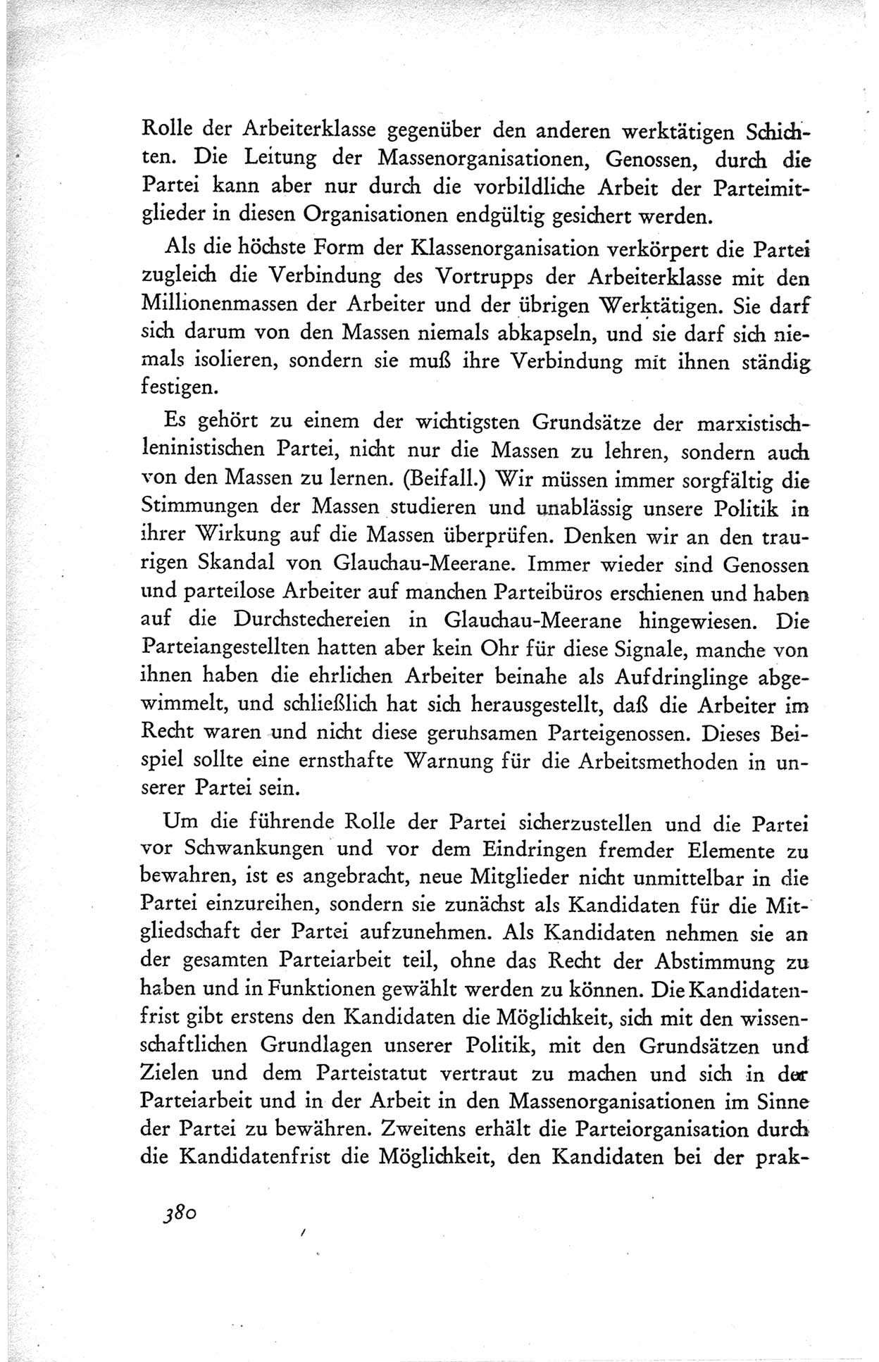 Protokoll der ersten Parteikonferenz der Sozialistischen Einheitspartei Deutschlands (SED) [Sowjetische Besatzungszone (SBZ) Deutschlands] vom 25. bis 28. Januar 1949 im Hause der Deutschen Wirtschaftskommission zu Berlin, Seite 380 (Prot. 1. PK SED SBZ Dtl. 1949, S. 380)