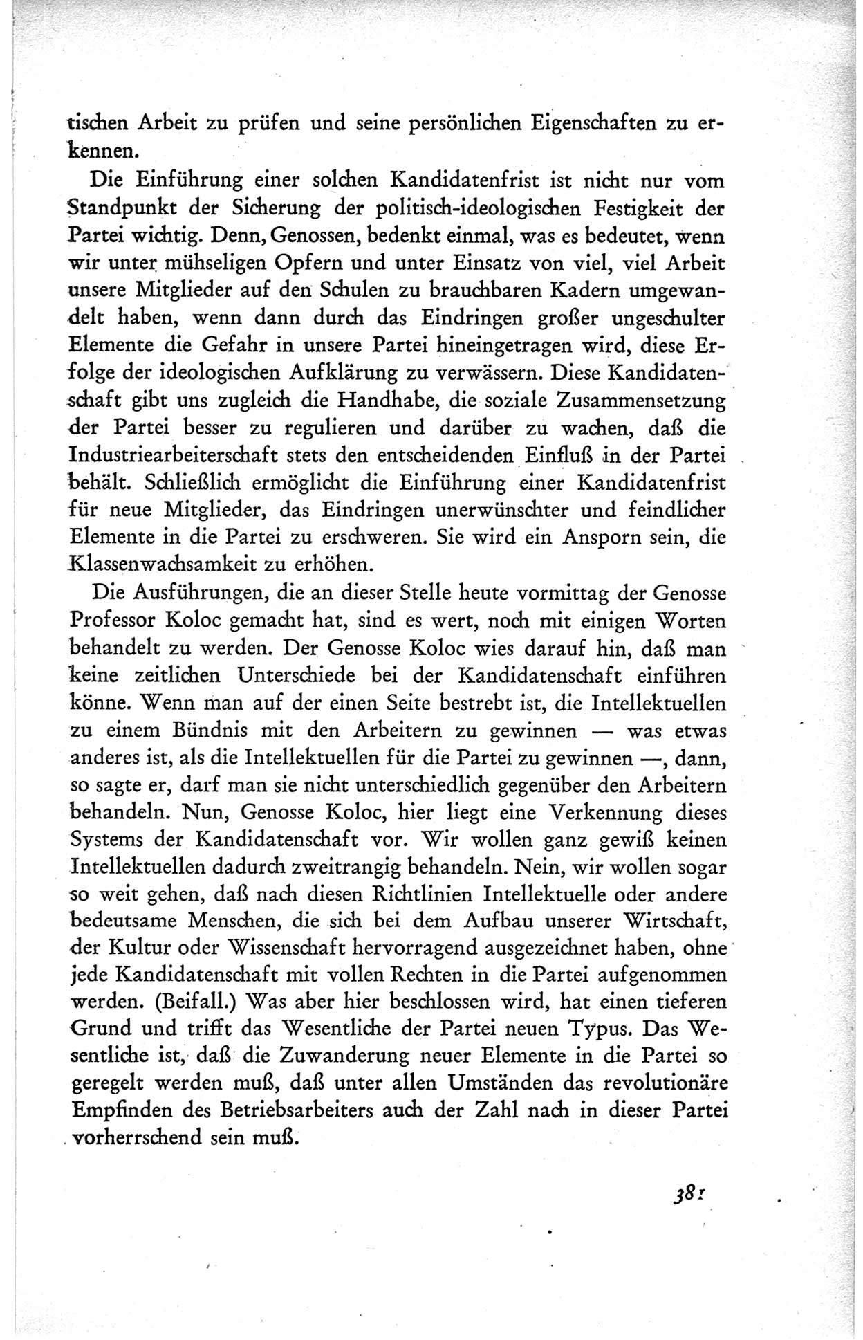 Protokoll der ersten Parteikonferenz der Sozialistischen Einheitspartei Deutschlands (SED) [Sowjetische Besatzungszone (SBZ) Deutschlands] vom 25. bis 28. Januar 1949 im Hause der Deutschen Wirtschaftskommission zu Berlin, Seite 381 (Prot. 1. PK SED SBZ Dtl. 1949, S. 381)