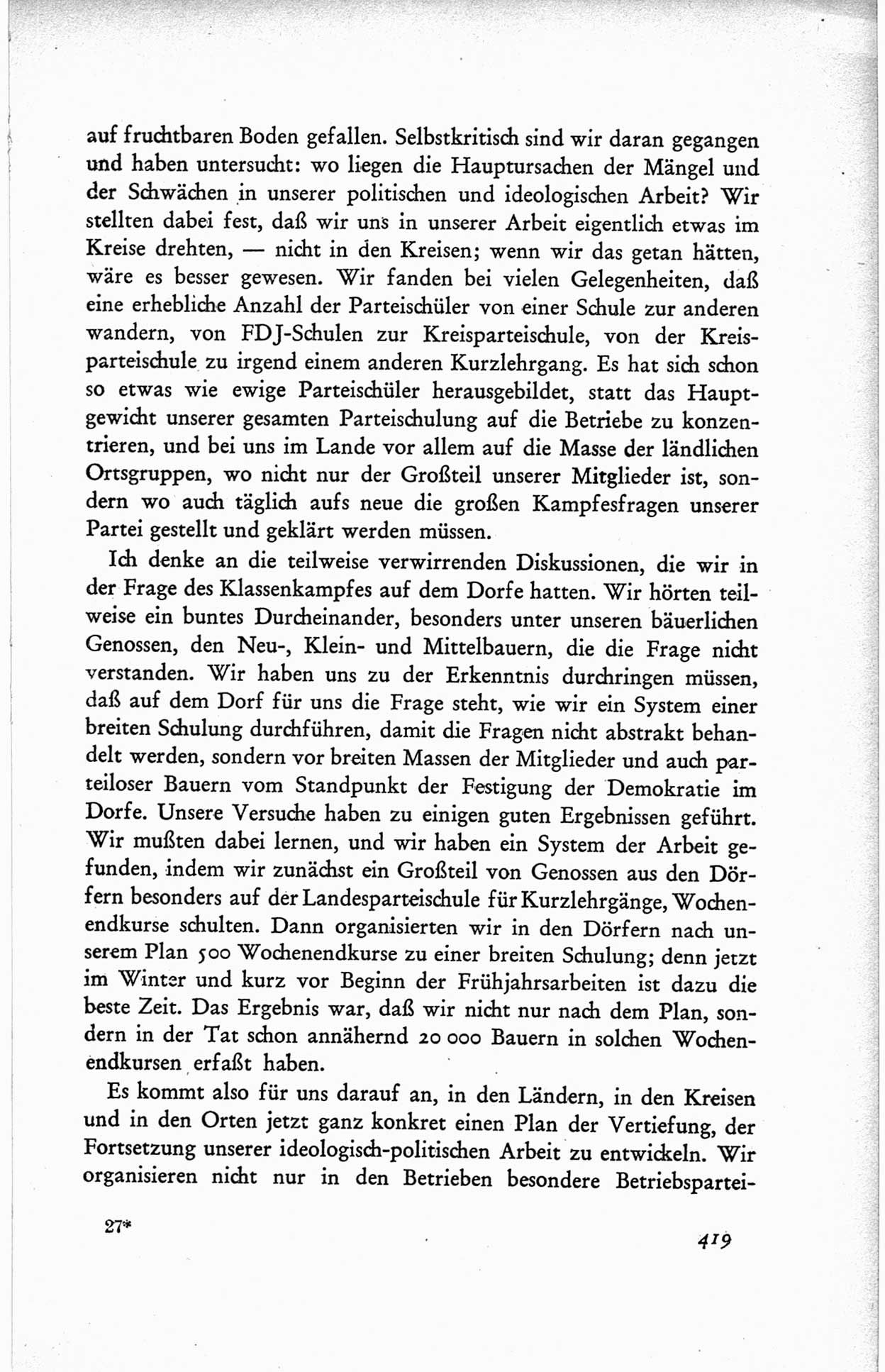 Protokoll der ersten Parteikonferenz der Sozialistischen Einheitspartei Deutschlands (SED) [Sowjetische Besatzungszone (SBZ) Deutschlands] vom 25. bis 28. Januar 1949 im Hause der Deutschen Wirtschaftskommission zu Berlin, Seite 419 (Prot. 1. PK SED SBZ Dtl. 1949, S. 419)