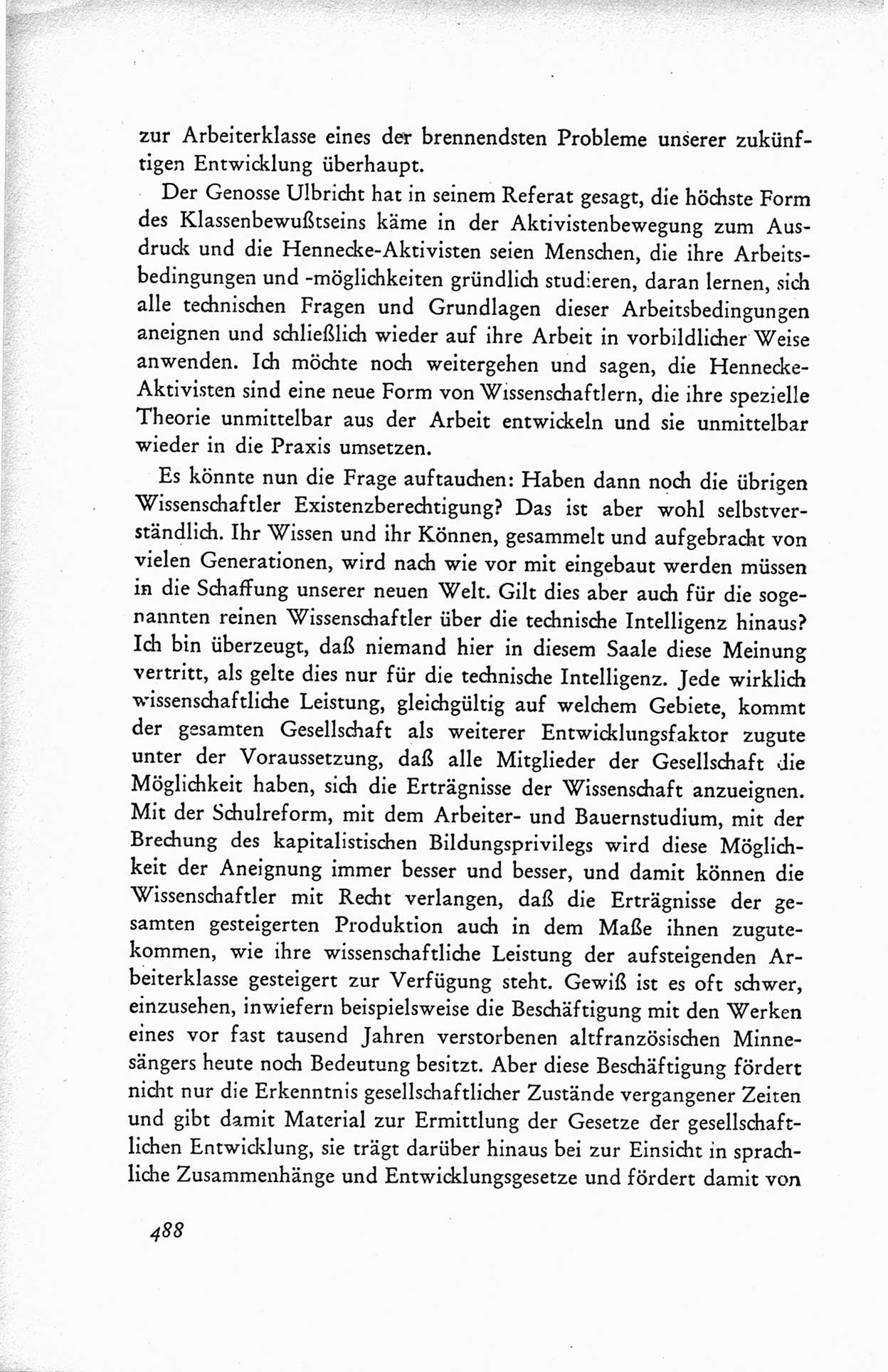 Protokoll der ersten Parteikonferenz der Sozialistischen Einheitspartei Deutschlands (SED) [Sowjetische Besatzungszone (SBZ) Deutschlands] vom 25. bis 28. Januar 1949 im Hause der Deutschen Wirtschaftskommission zu Berlin, Seite 488 (Prot. 1. PK SED SBZ Dtl. 1949, S. 488)