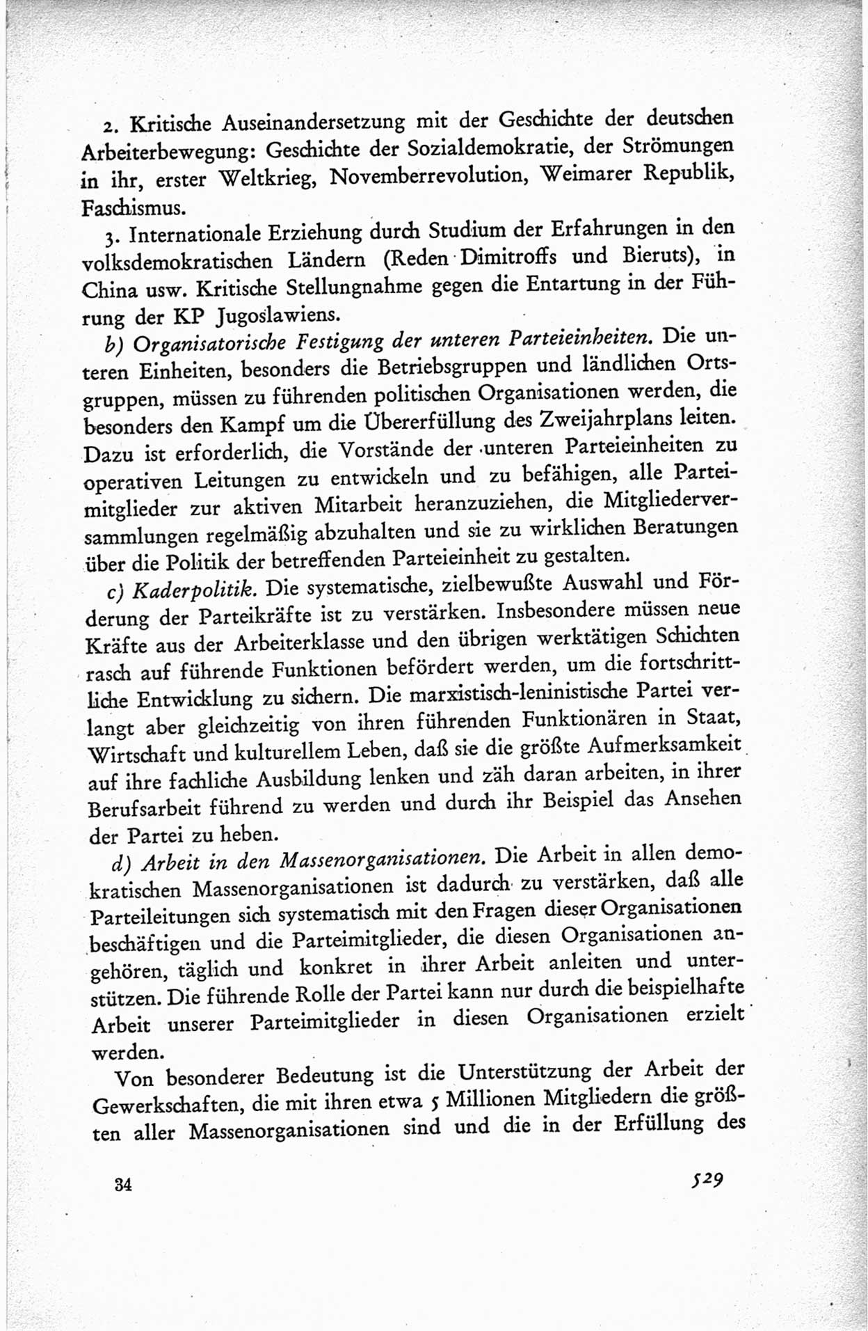 Protokoll der ersten Parteikonferenz der Sozialistischen Einheitspartei Deutschlands (SED) [Sowjetische Besatzungszone (SBZ) Deutschlands] vom 25. bis 28. Januar 1949 im Hause der Deutschen Wirtschaftskommission zu Berlin, Seite 529 (Prot. 1. PK SED SBZ Dtl. 1949, S. 529)