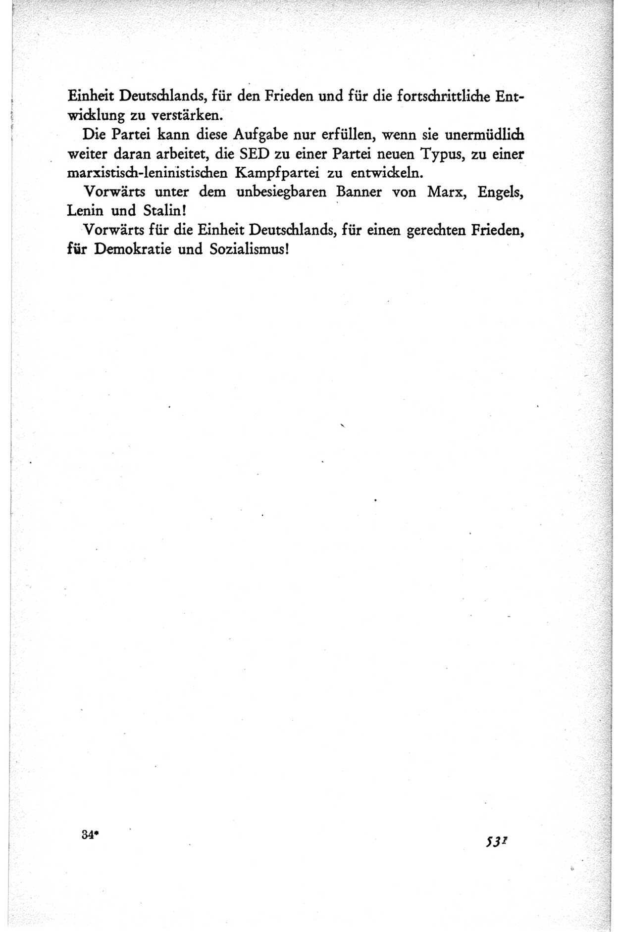 Protokoll der ersten Parteikonferenz der Sozialistischen Einheitspartei Deutschlands (SED) [Sowjetische Besatzungszone (SBZ) Deutschlands] vom 25. bis 28. Januar 1949 im Hause der Deutschen Wirtschaftskommission zu Berlin, Seite 531 (Prot. 1. PK SED SBZ Dtl. 1949, S. 531)