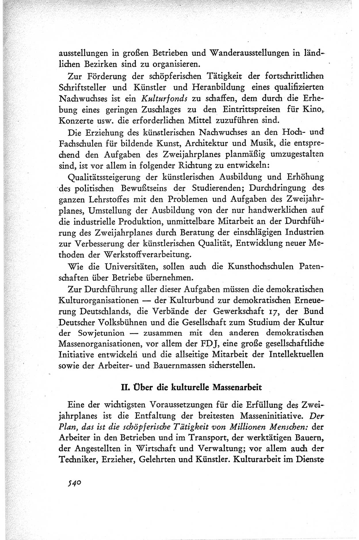 Protokoll der ersten Parteikonferenz der Sozialistischen Einheitspartei Deutschlands (SED) [Sowjetische Besatzungszone (SBZ) Deutschlands] vom 25. bis 28. Januar 1949 im Hause der Deutschen Wirtschaftskommission zu Berlin, Seite 540 (Prot. 1. PK SED SBZ Dtl. 1949, S. 540)