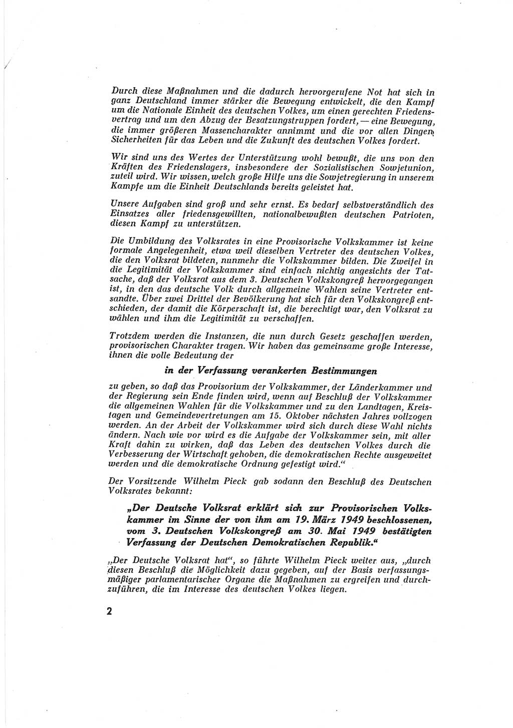 Provisorische Volkskammer (VK) der Deutschen Demokratischen Republik (DDR) 1949-1950, Dokument 4 (Prov. VK DDR 1949-1950, Dok. 4)