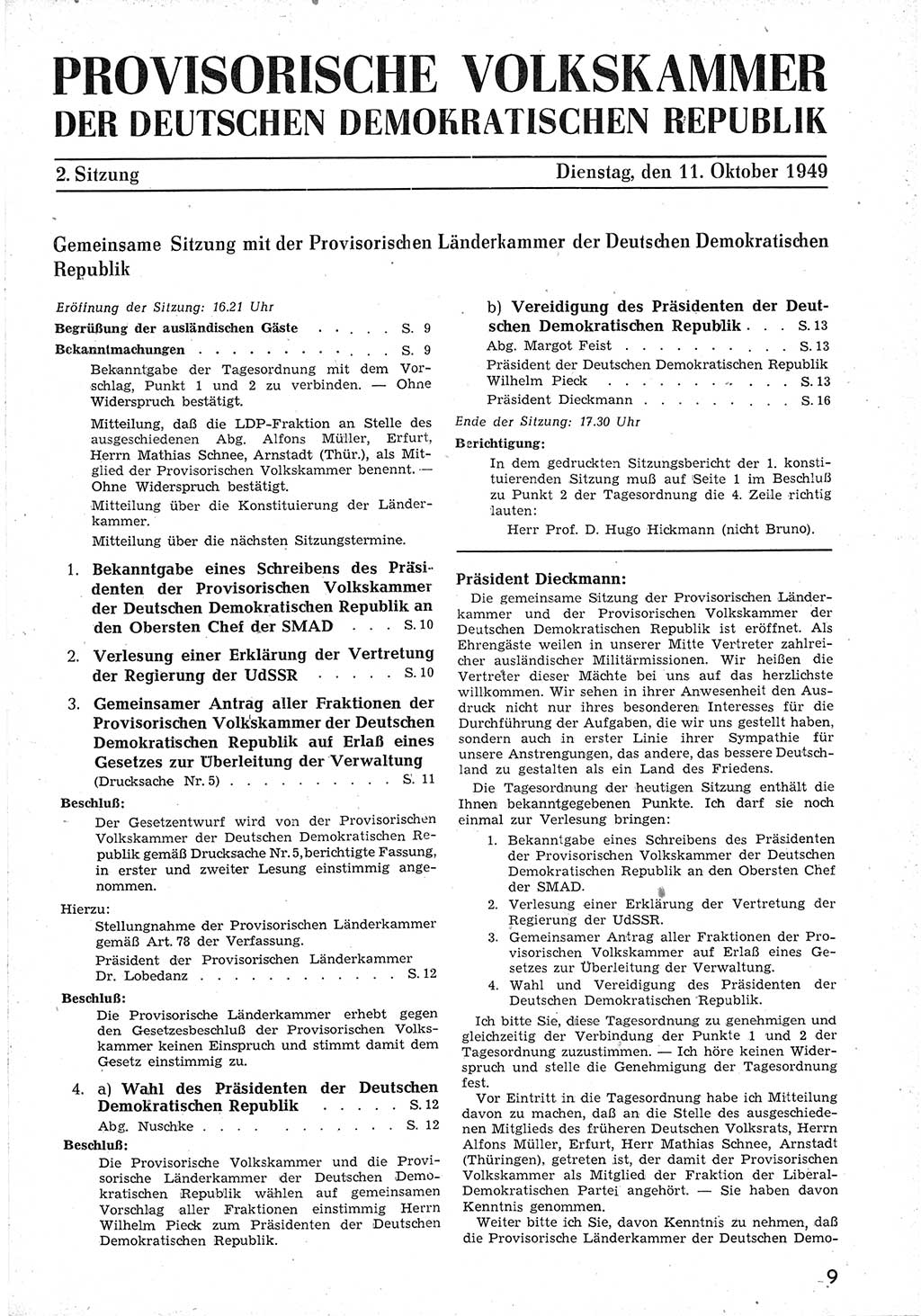 Provisorische Volkskammer (VK) der Deutschen Demokratischen Republik (DDR) 1949-1950, Dokument 21 (Prov. VK DDR 1949-1950, Dok. 21)