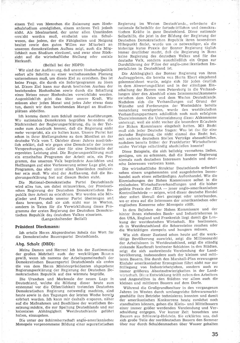 Provisorische Volkskammer (VK) der Deutschen Demokratischen Republik (DDR) 1949-1950, Dokument 47 (Prov. VK DDR 1949-1950, Dok. 47)