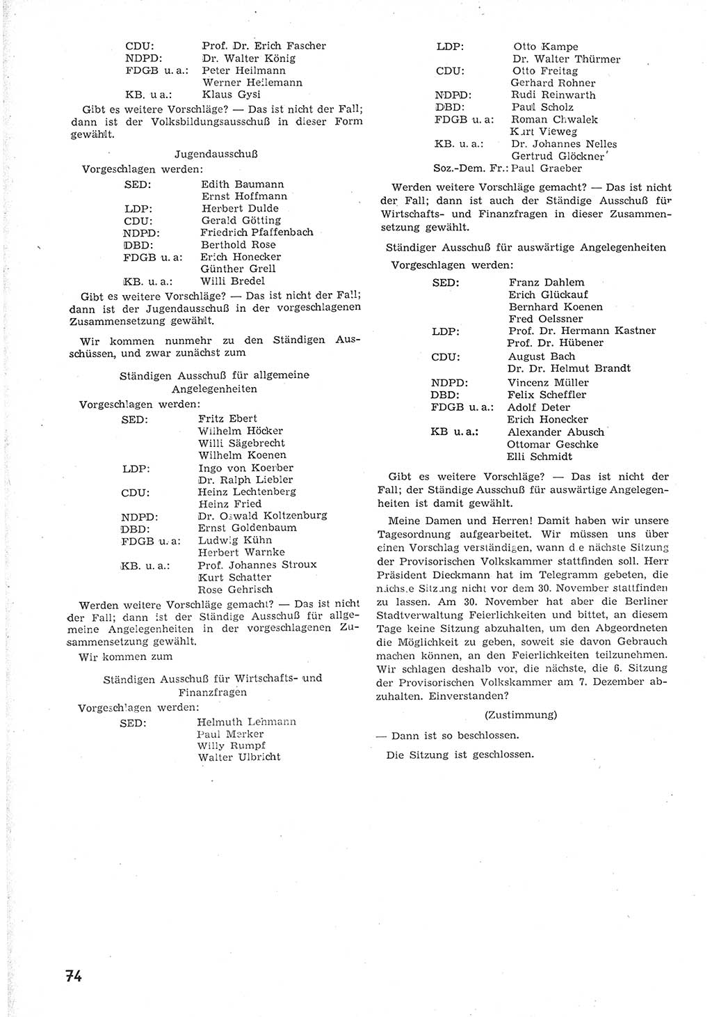 Provisorische Volkskammer (VK) der Deutschen Demokratischen Republik (DDR) 1949-1950, Dokument 86 (Prov. VK DDR 1949-1950, Dok. 86)