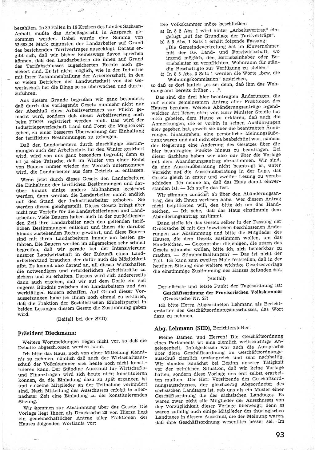 Provisorische Volkskammer (VK) der Deutschen Demokratischen Republik (DDR) 1949-1950, Dokument 105 (Prov. VK DDR 1949-1950, Dok. 105)