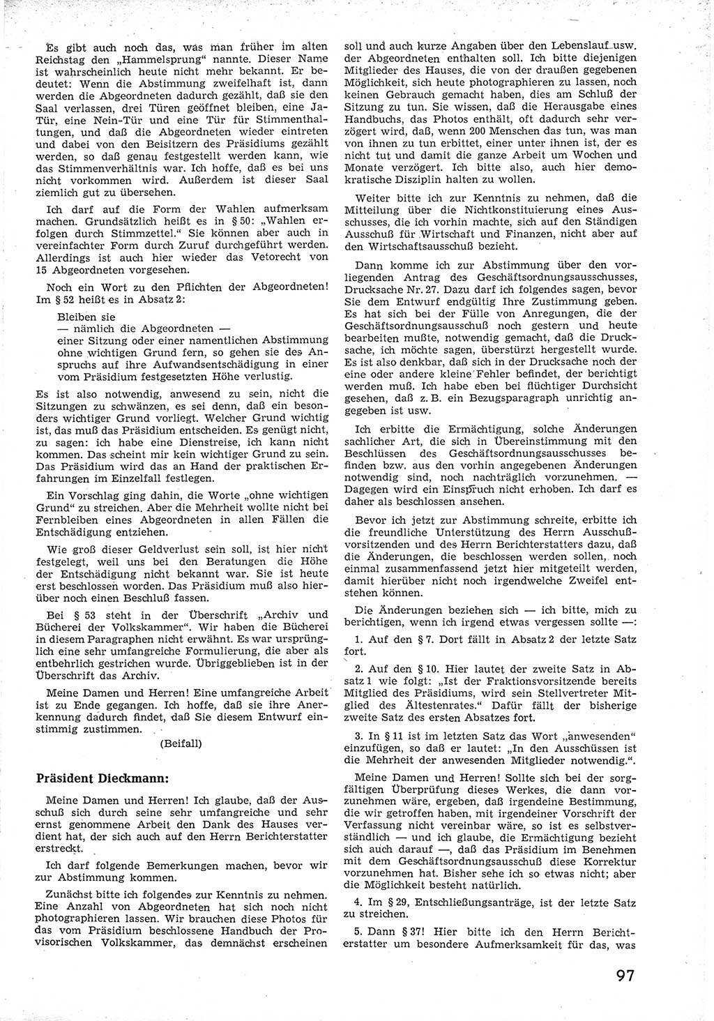 Provisorische Volkskammer (VK) der Deutschen Demokratischen Republik (DDR) 1949-1950, Dokument 109 (Prov. VK DDR 1949-1950, Dok. 109)
