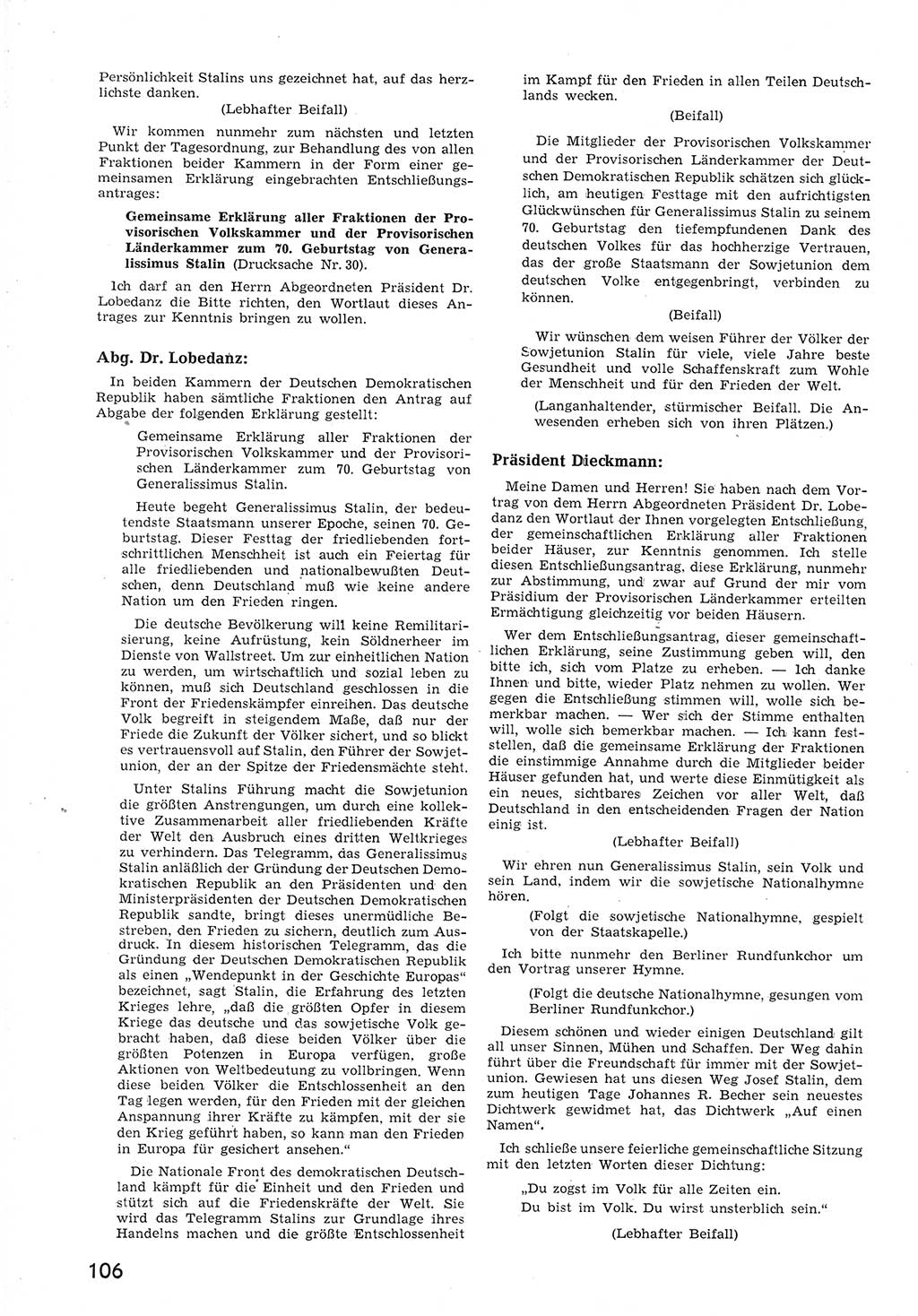 Provisorische Volkskammer (VK) der Deutschen Demokratischen Republik (DDR) 1949-1950, Dokument 118 (Prov. VK DDR 1949-1950, Dok. 118)