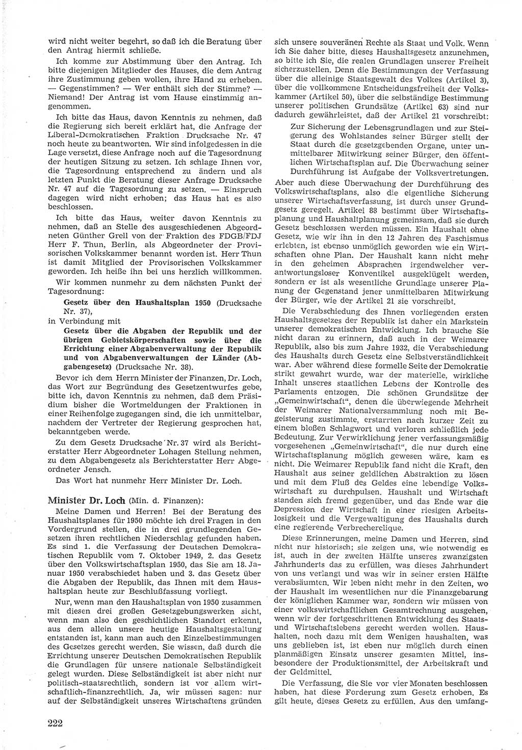 Provisorische Volkskammer (VK) der Deutschen Demokratischen Republik (DDR) 1949-1950, Dokument 236 (Prov. VK DDR 1949-1950, Dok. 236)