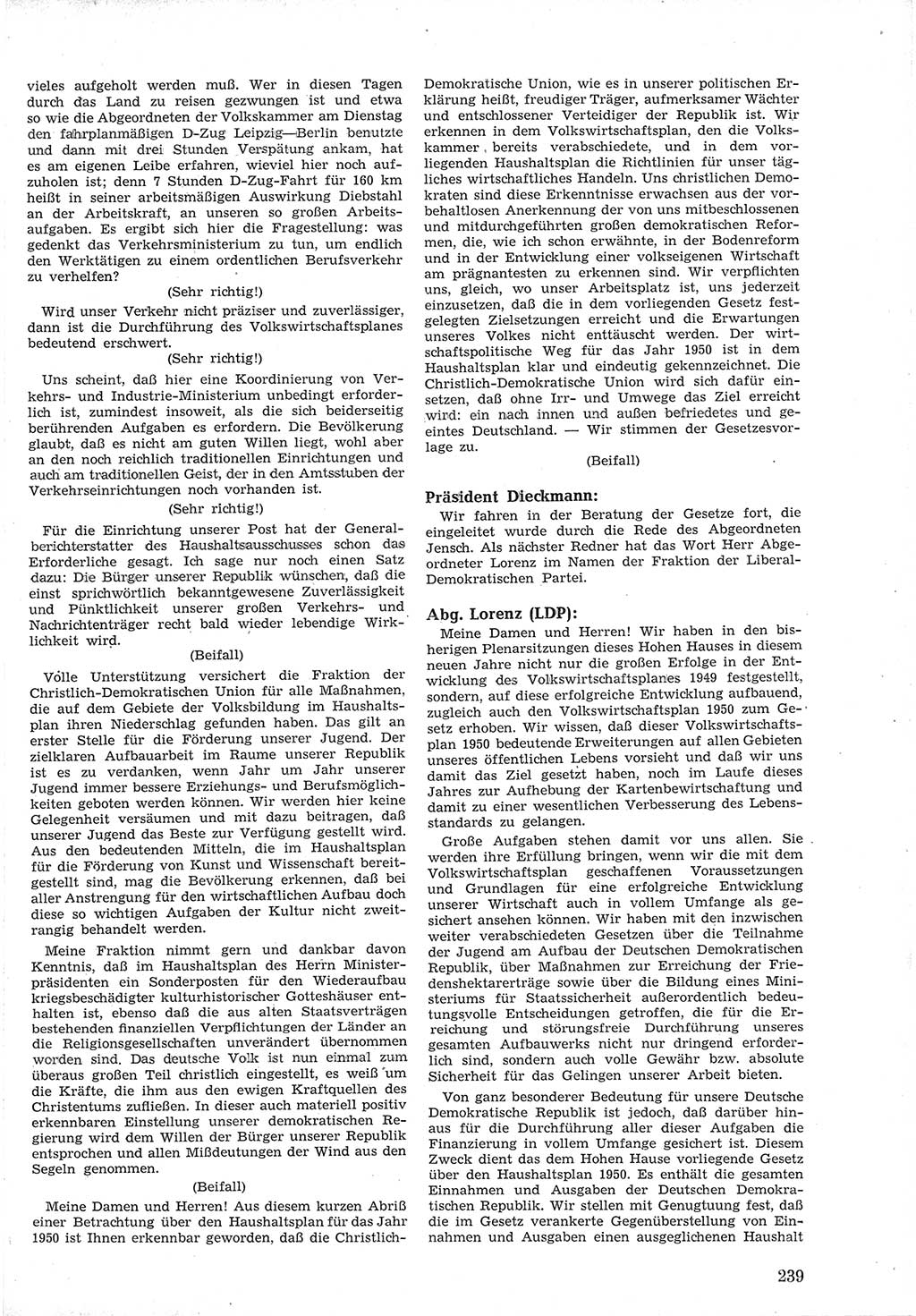 Provisorische Volkskammer (VK) der Deutschen Demokratischen Republik (DDR) 1949-1950, Dokument 253 (Prov. VK DDR 1949-1950, Dok. 253)