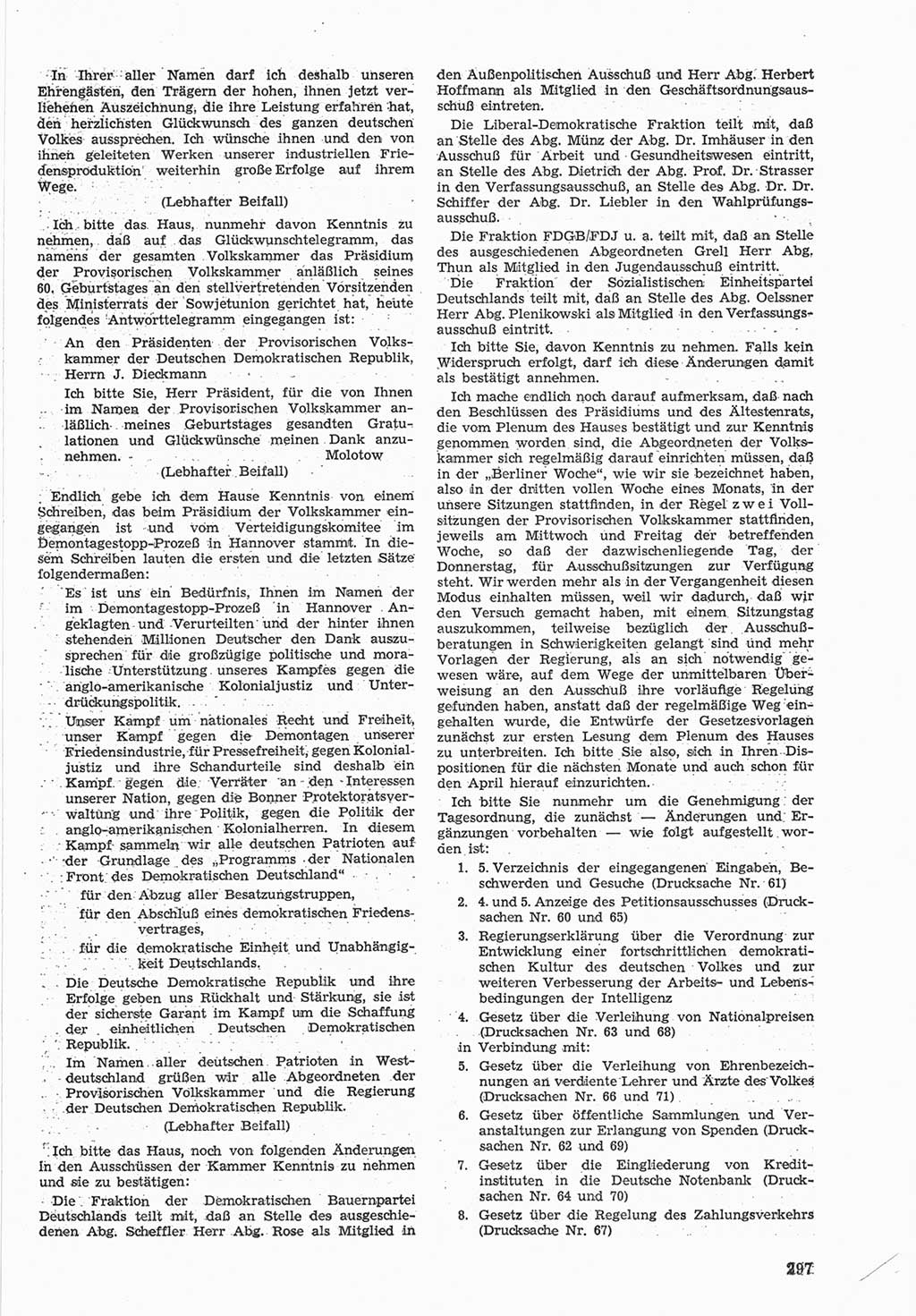 Provisorische Volkskammer (VK) der Deutschen Demokratischen Republik (DDR) 1949-1950, Dokument 311 (Prov. VK DDR 1949-1950, Dok. 311)