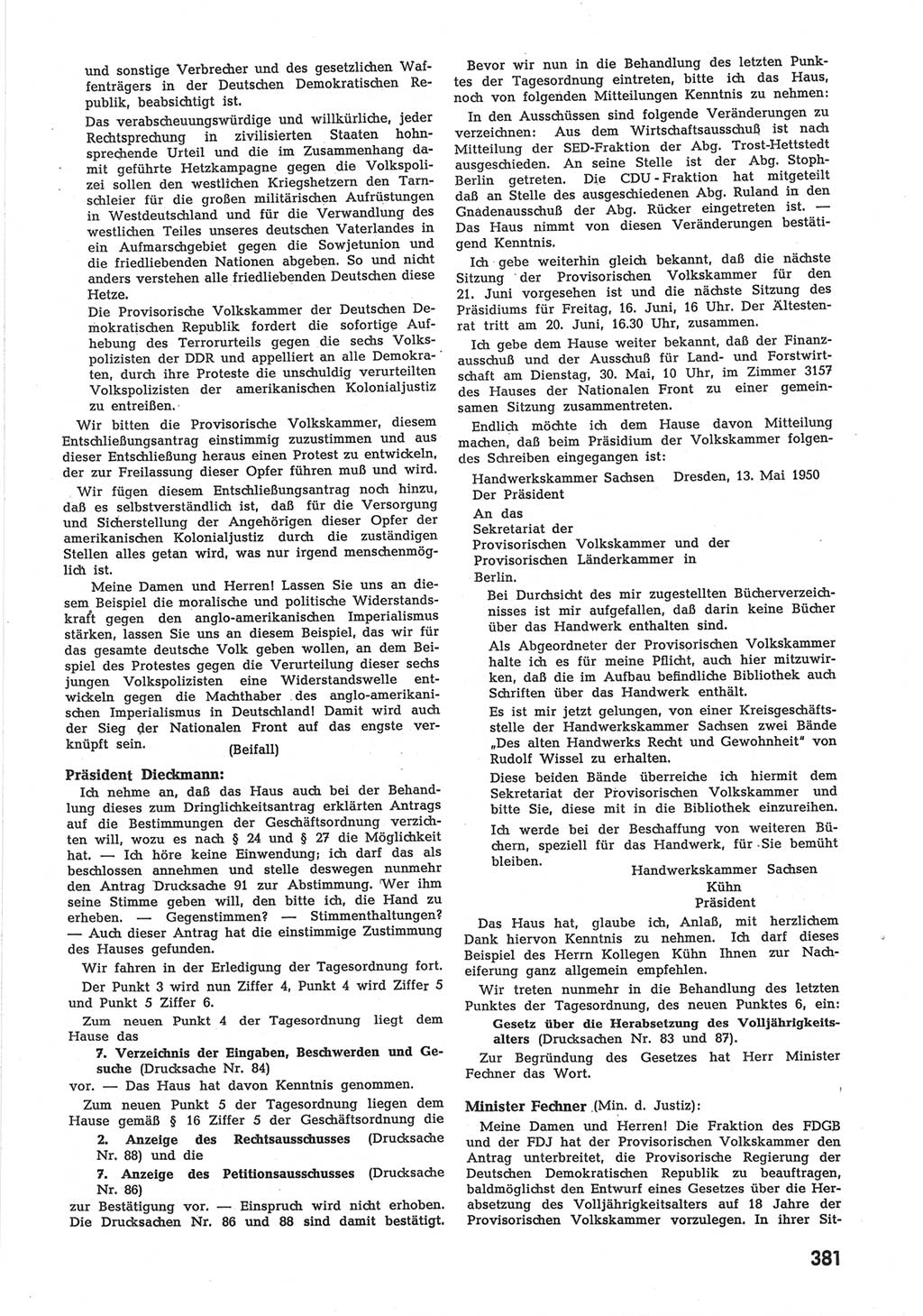 Provisorische Volkskammer (VK) der Deutschen Demokratischen Republik (DDR) 1949-1950, Dokument 399 (Prov. VK DDR 1949-1950, Dok. 399)