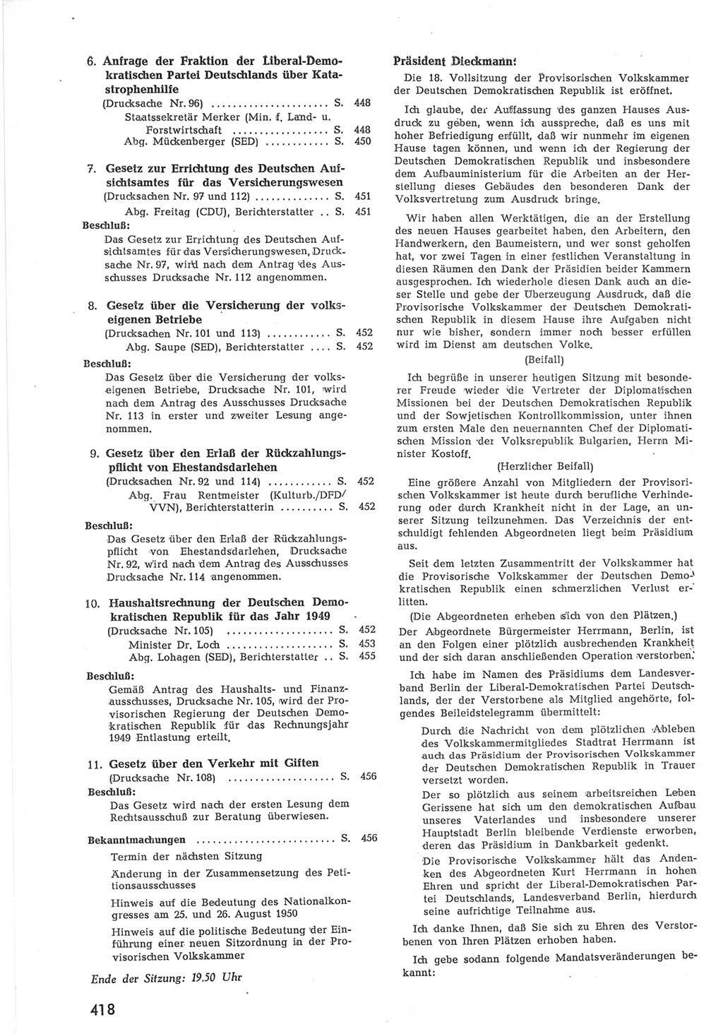 Provisorische Volkskammer (VK) der Deutschen Demokratischen Republik (DDR) 1949-1950, Dokument 436 (Prov. VK DDR 1949-1950, Dok. 436)
