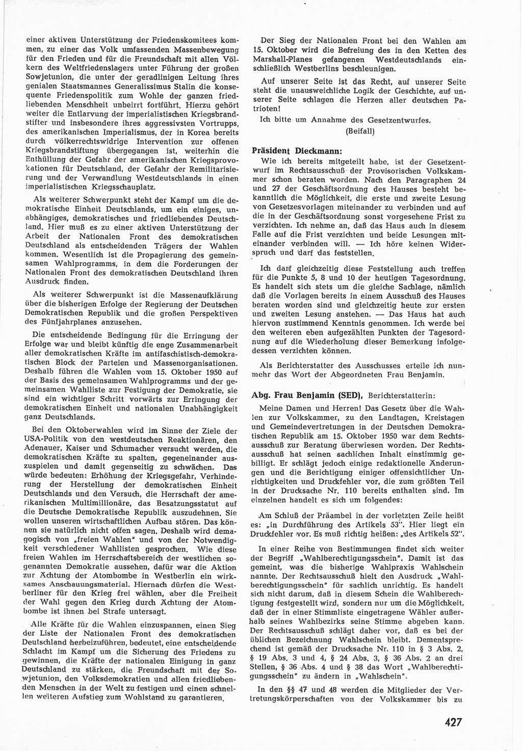 Provisorische Volkskammer (VK) der Deutschen Demokratischen Republik (DDR) 1949-1950, Dokument 445 (Prov. VK DDR 1949-1950, Dok. 445)