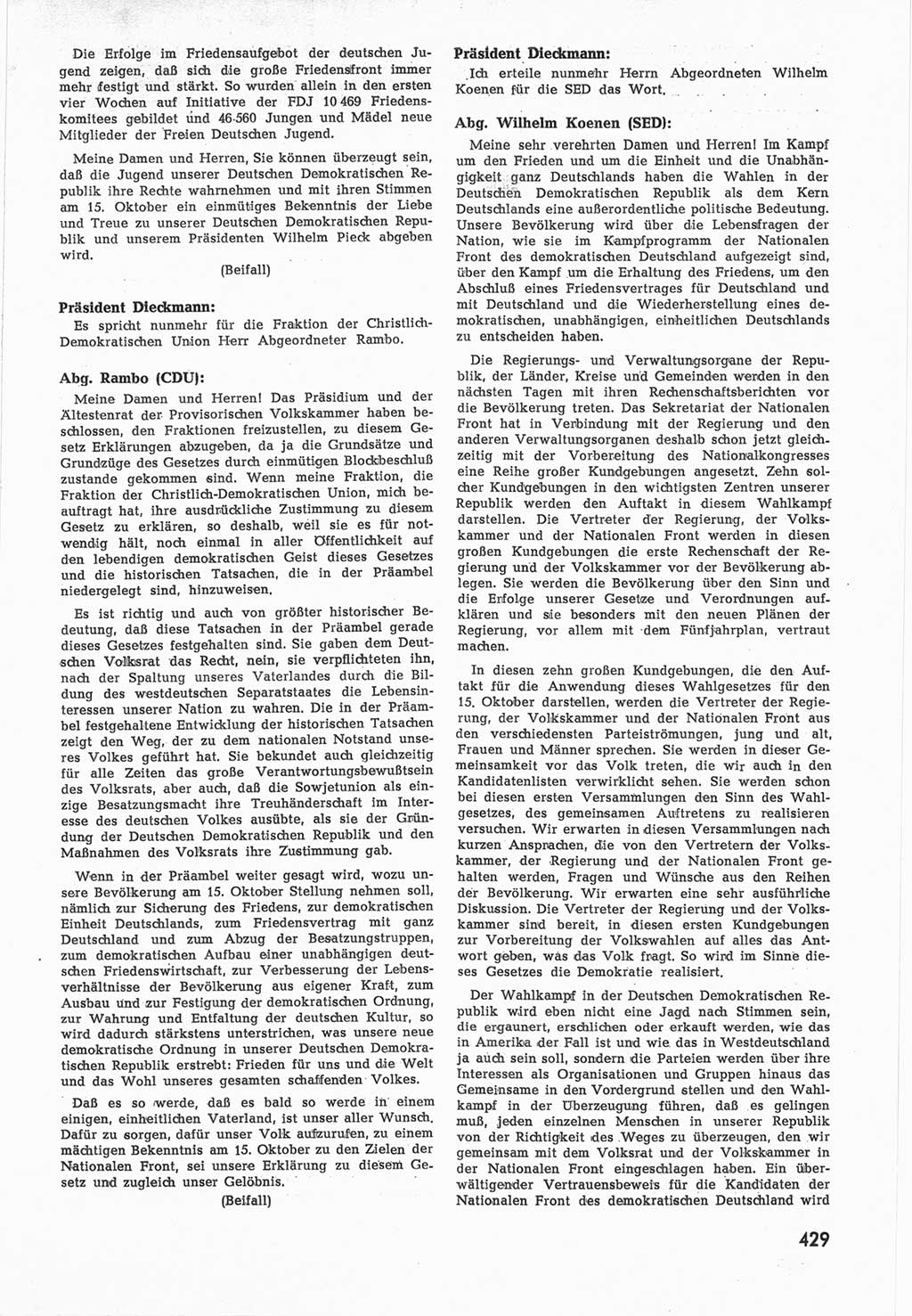 Provisorische Volkskammer (VK) der Deutschen Demokratischen Republik (DDR) 1949-1950, Dokument 447 (Prov. VK DDR 1949-1950, Dok. 447)
