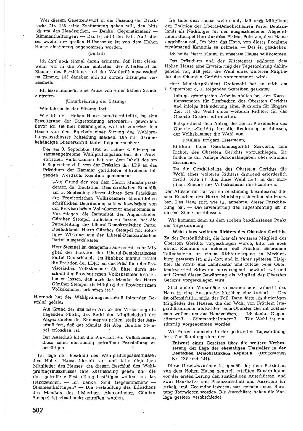 Provisorische Volkskammer (VK) der Deutschen Demokratischen Republik (DDR) 1949-1950, Dokument 520 (Prov. VK DDR 1949-1950, Dok. 520)
