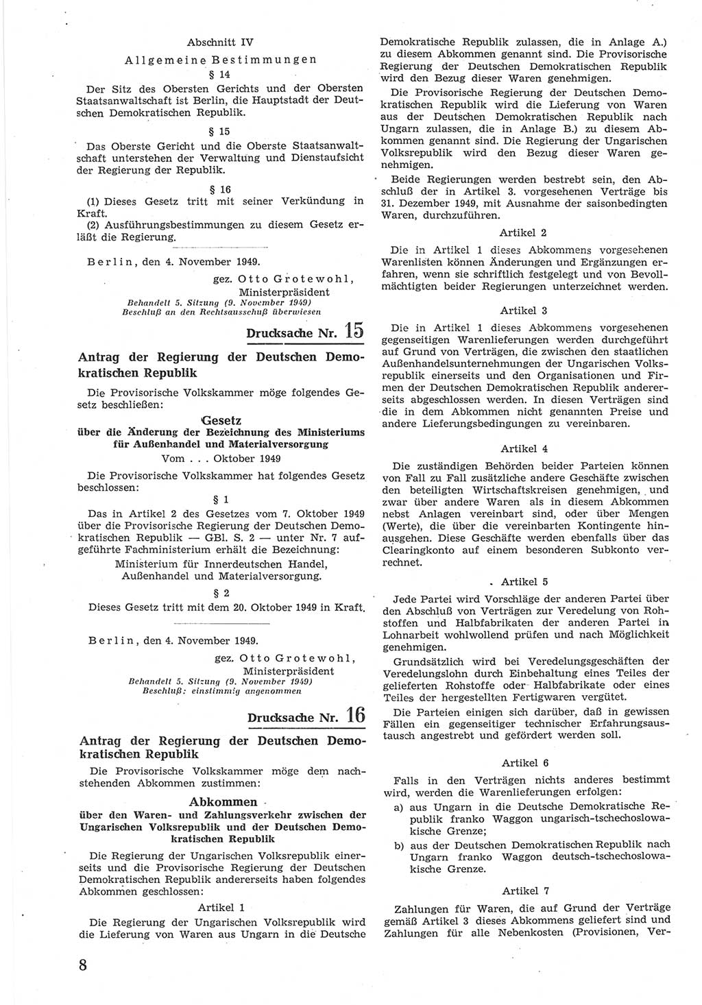 Provisorische Volkskammer (VK) der Deutschen Demokratischen Republik (DDR) 1949-1950, Dokument 576 (Prov. VK DDR 1949-1950, Dok. 576)