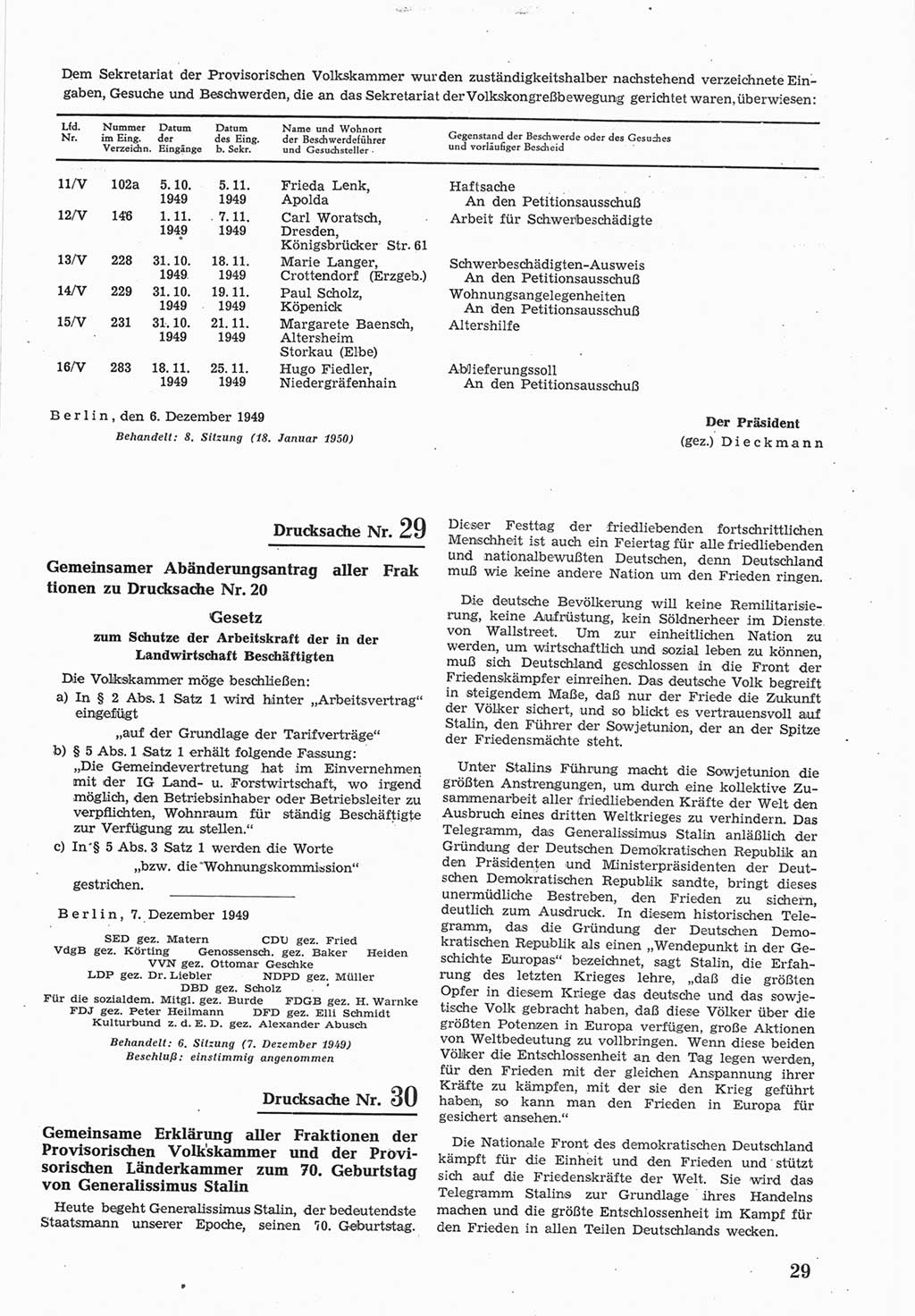 Provisorische Volkskammer (VK) der Deutschen Demokratischen Republik (DDR) 1949-1950, Dokument 597 (Prov. VK DDR 1949-1950, Dok. 597)