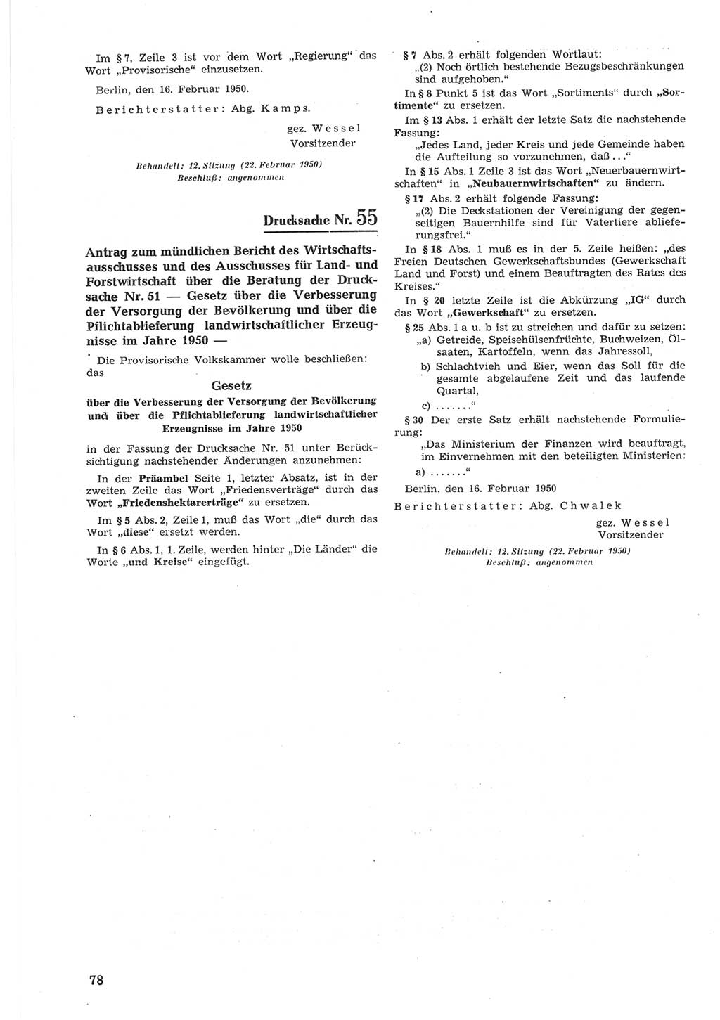 Provisorische Volkskammer (VK) der Deutschen Demokratischen Republik (DDR) 1949-1950, Dokument 678 (Prov. VK DDR 1949-1950, Dok. 678)