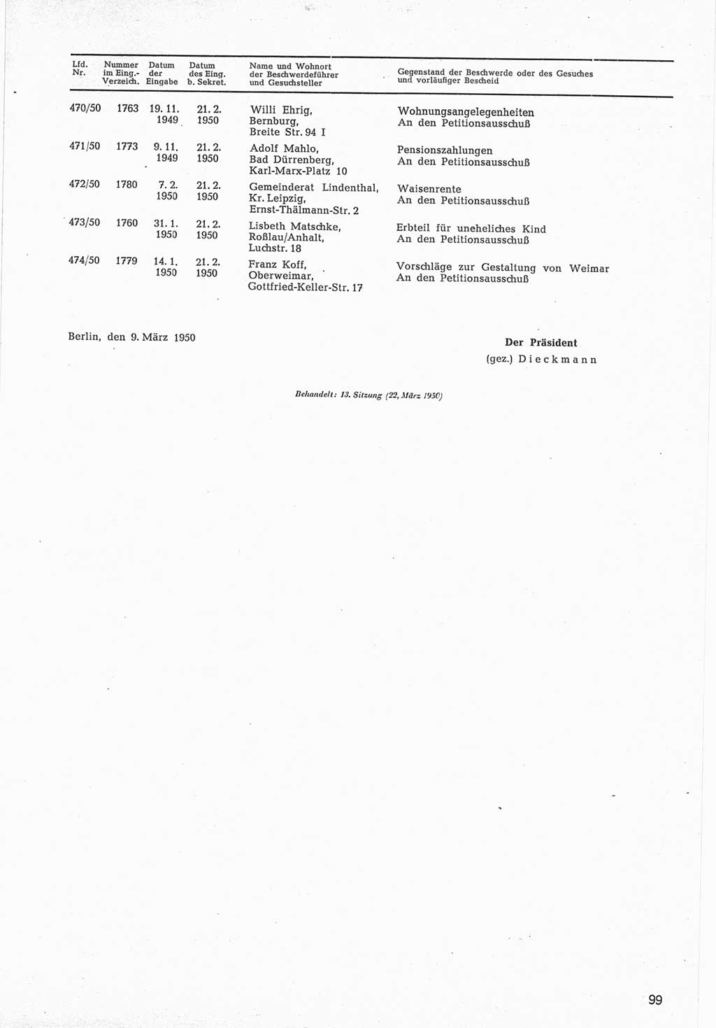 Provisorische Volkskammer (VK) der Deutschen Demokratischen Republik (DDR) 1949-1950, Dokument 701 (Prov. VK DDR 1949-1950, Dok. 701)