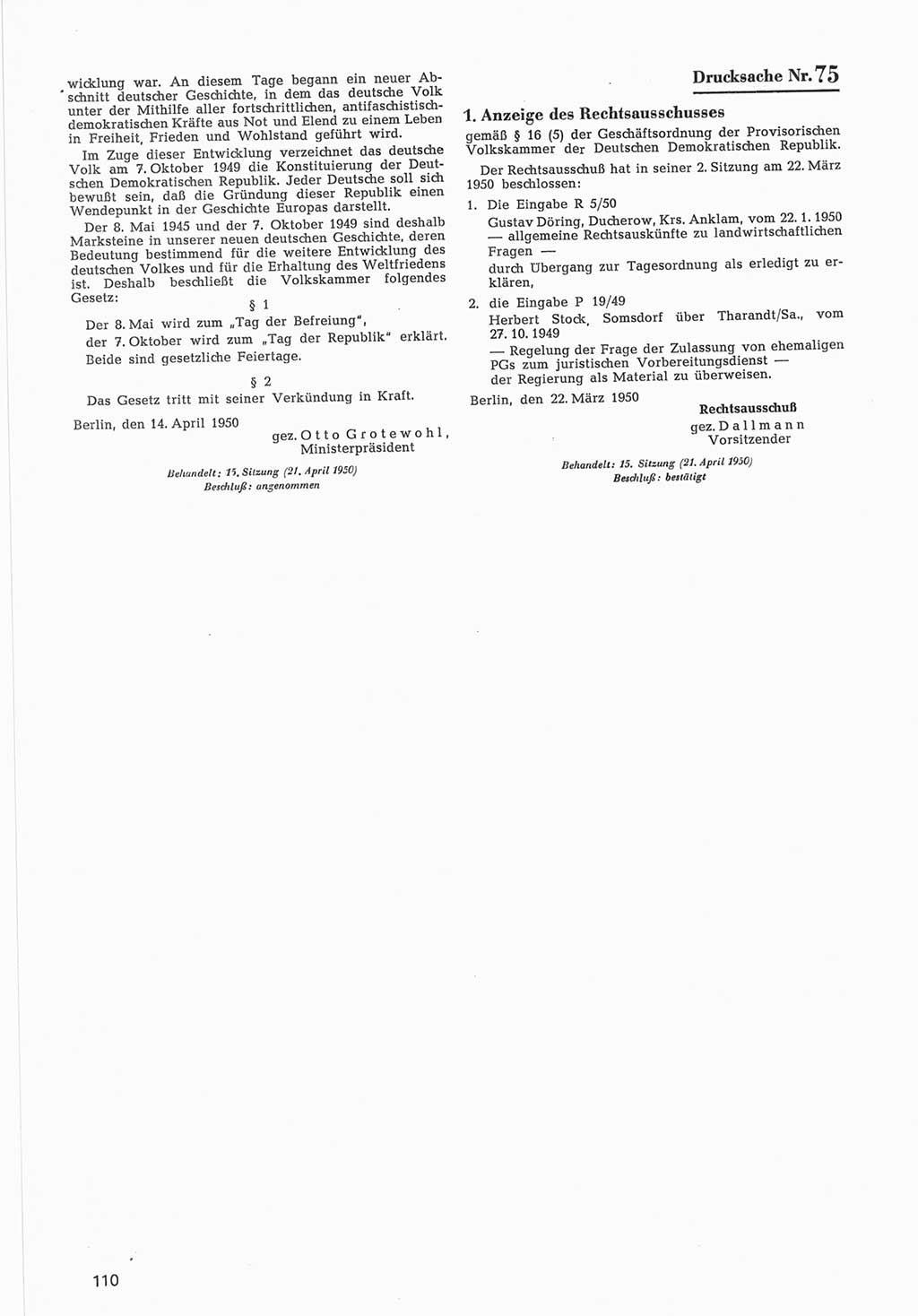 Provisorische Volkskammer (VK) der Deutschen Demokratischen Republik (DDR) 1949-1950, Dokument 712 (Prov. VK DDR 1949-1950, Dok. 712)