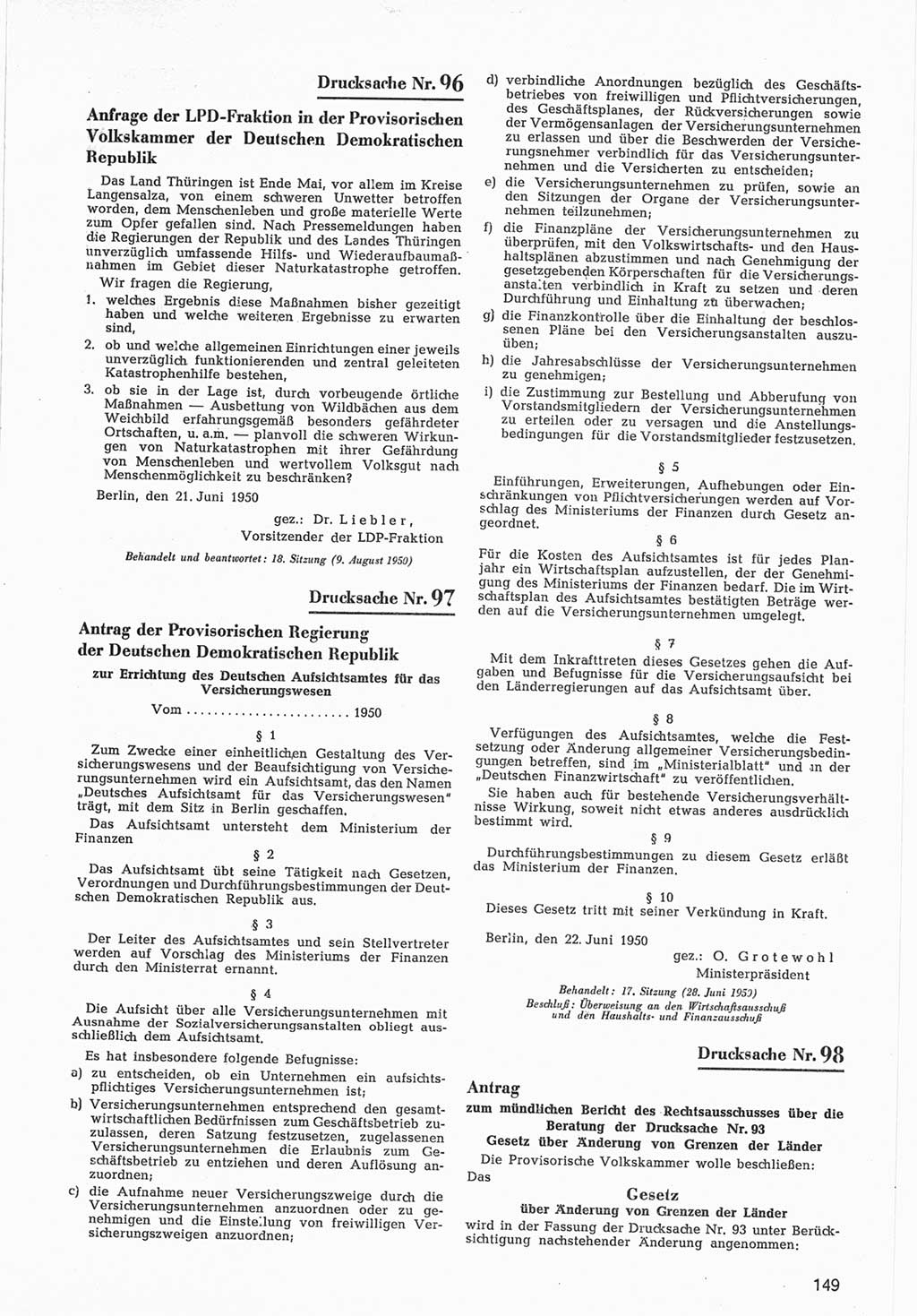 Provisorische Volkskammer (VK) der Deutschen Demokratischen Republik (DDR) 1949-1950, Dokument 751 (Prov. VK DDR 1949-1950, Dok. 751)