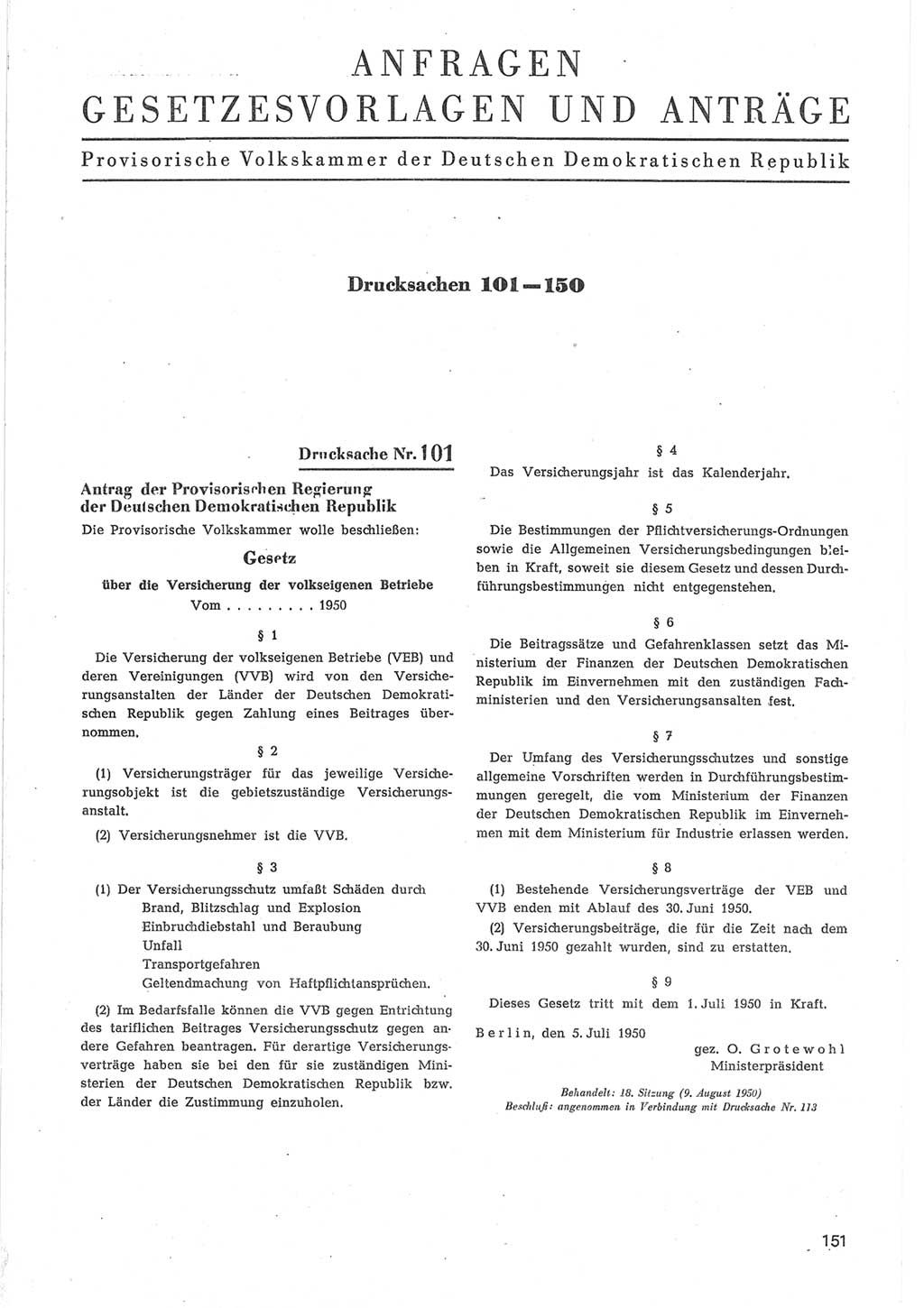Provisorische Volkskammer (VK) der Deutschen Demokratischen Republik (DDR) 1949-1950, Dokument 753 (Prov. VK DDR 1949-1950, Dok. 753)
