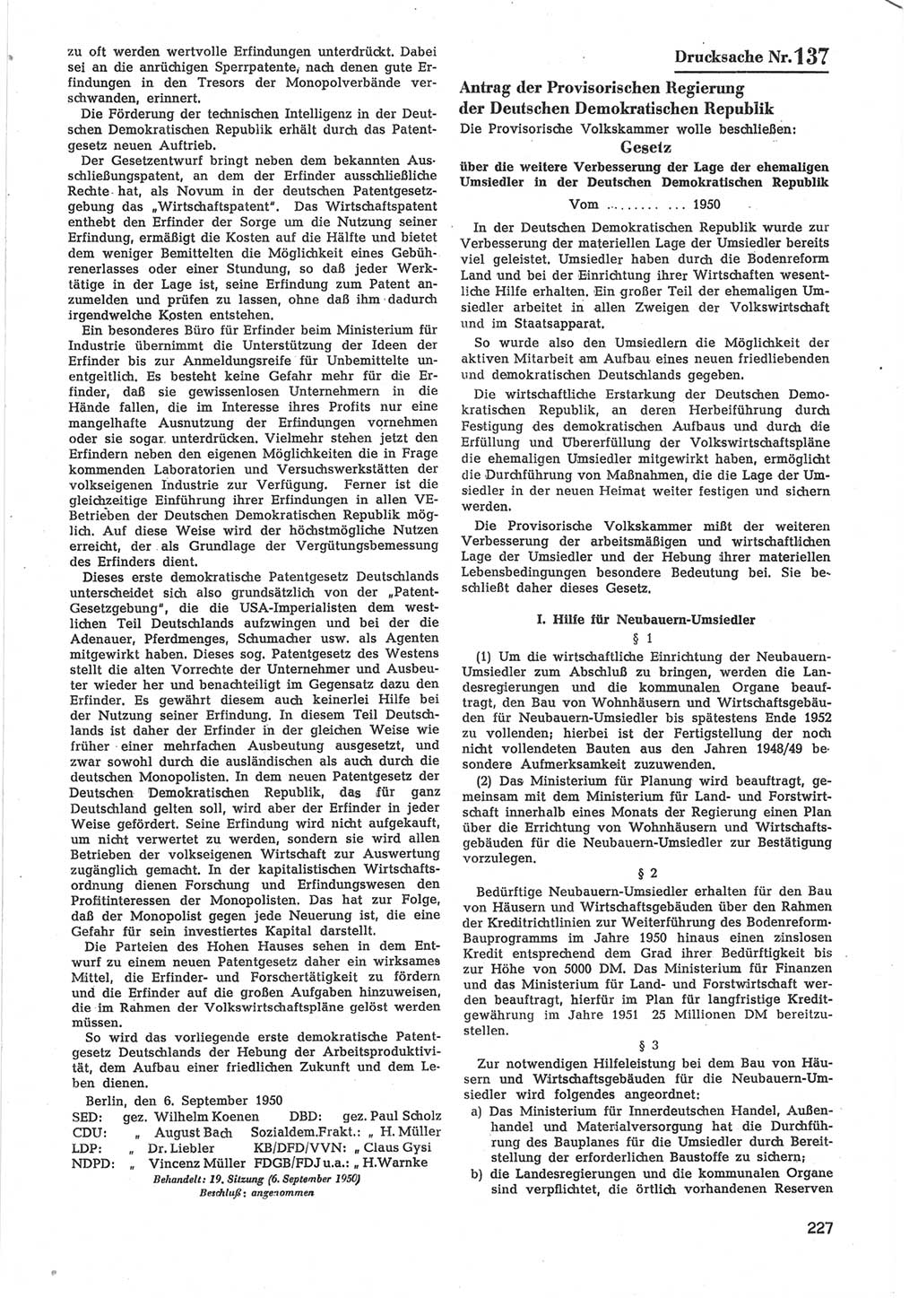 Provisorische Volkskammer (VK) der Deutschen Demokratischen Republik (DDR) 1949-1950, Dokument 829 (Prov. VK DDR 1949-1950, Dok. 829)