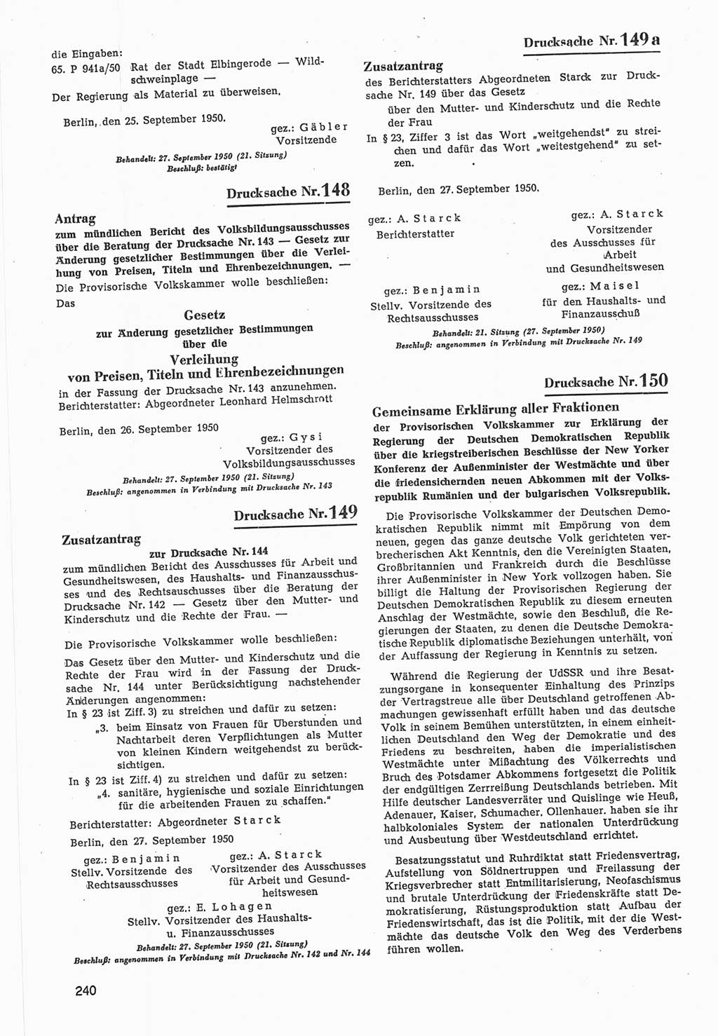 Provisorische Volkskammer (VK) der Deutschen Demokratischen Republik (DDR) 1949-1950, Dokument 842 (Prov. VK DDR 1949-1950, Dok. 842)