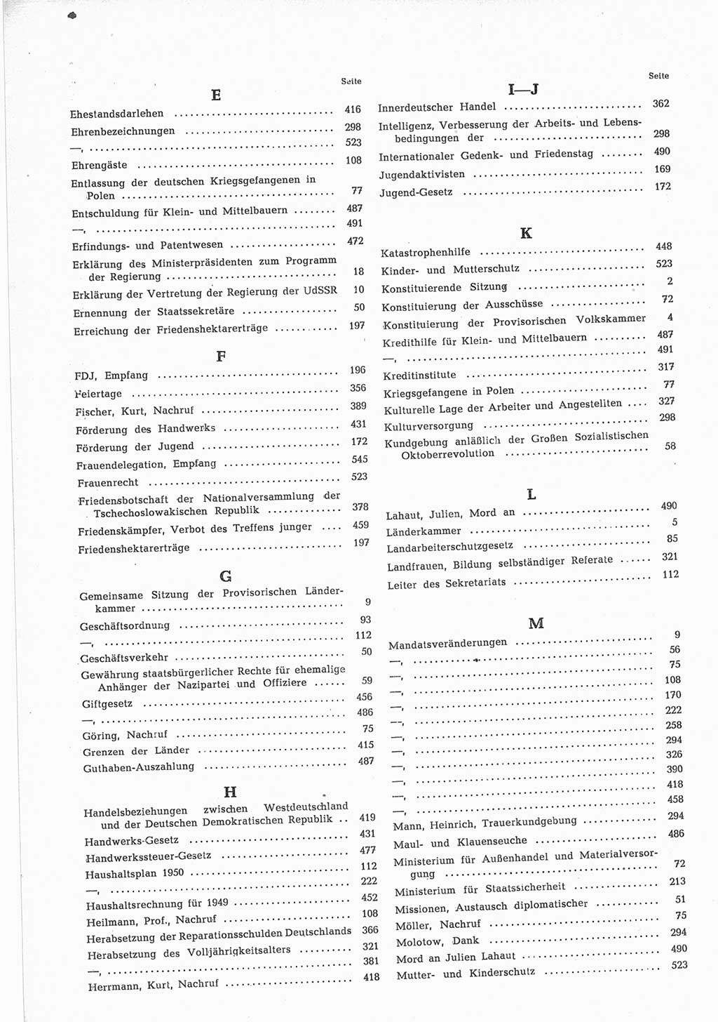 Provisorische Volkskammer (VK) der Deutschen Demokratischen Republik (DDR) 1949-1950, Dokument 852 (Prov. VK DDR 1949-1950, Dok. 852)