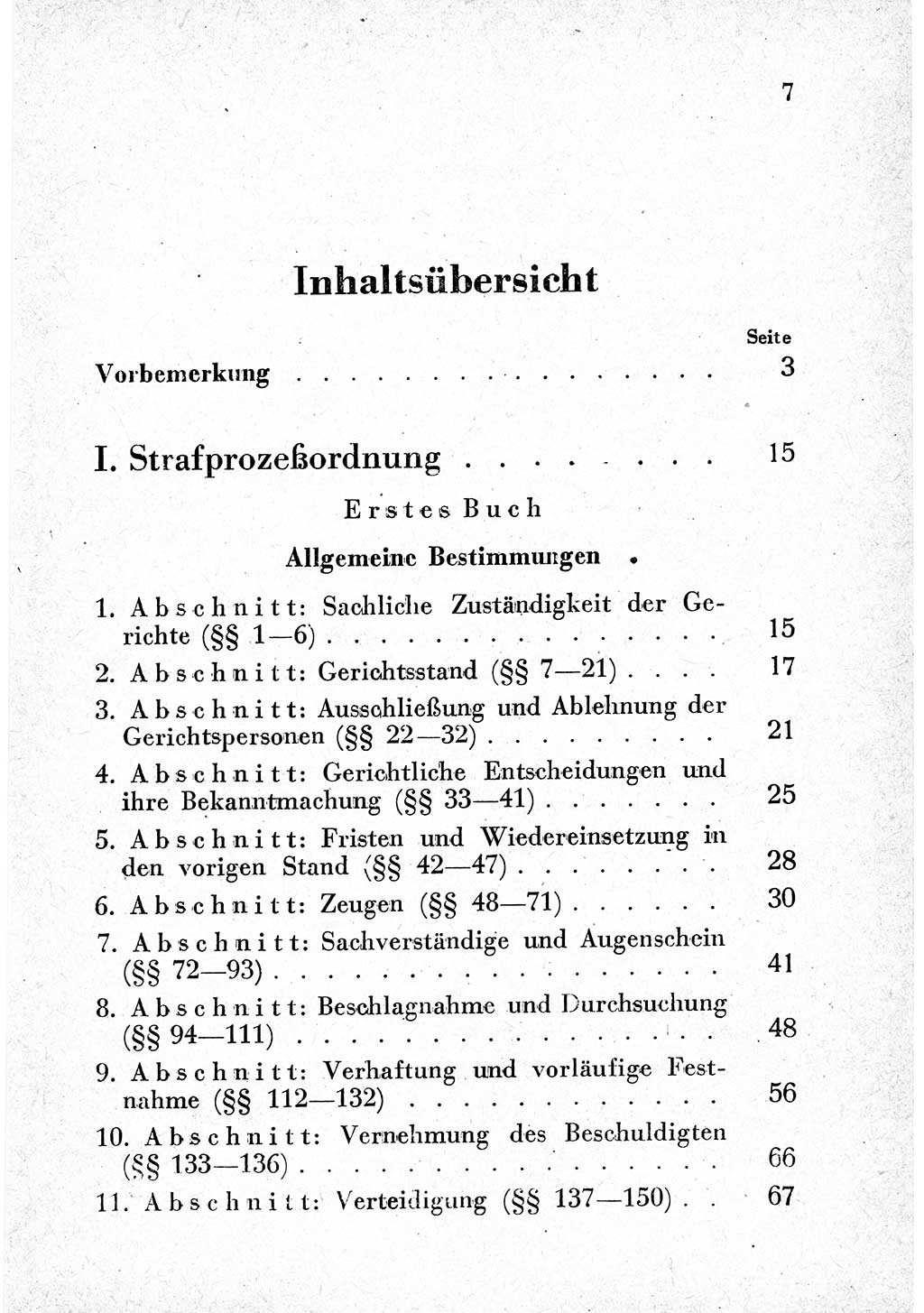 Strafprozeßordnung (StPO), Gerichtsverfassungsgesetz (GVG) und zahlreiche Nebengesetze der sowjetischen Besatzungszone (SBZ) in Deutschland 1949, Seite 7 (StPO GVG Ges. SBZ Dtl. 1949, S. 7)