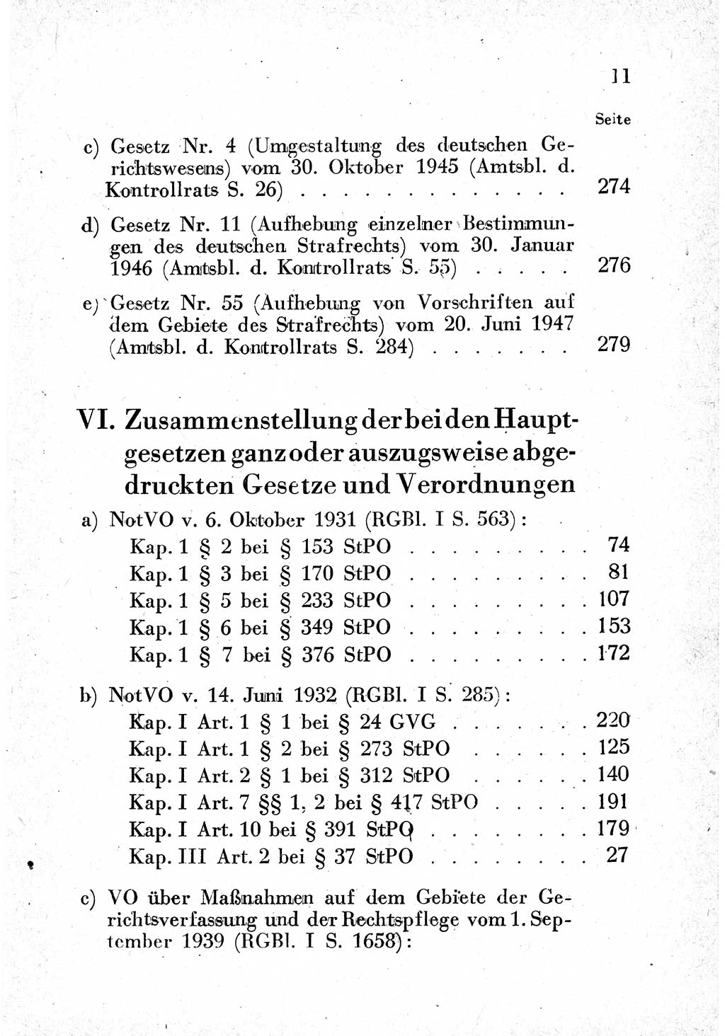 Strafprozeßordnung (StPO), Gerichtsverfassungsgesetz (GVG) und zahlreiche Nebengesetze der sowjetischen Besatzungszone (SBZ) in Deutschland 1949, Seite 11 (StPO GVG Ges. SBZ Dtl. 1949, S. 11)