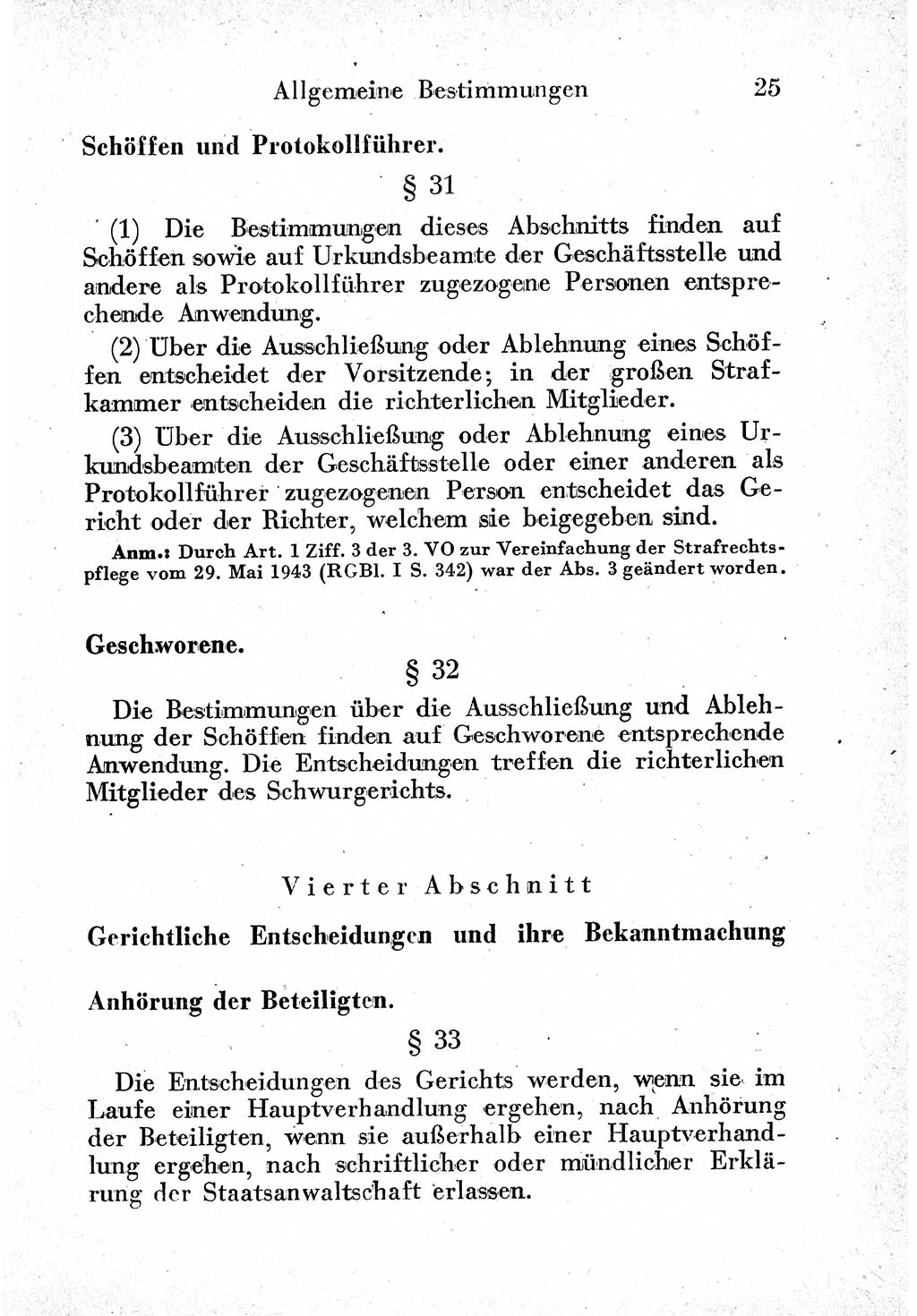 Strafprozeßordnung (StPO), Gerichtsverfassungsgesetz (GVG) und zahlreiche Nebengesetze der sowjetischen Besatzungszone (SBZ) in Deutschland 1949, Seite 25 (StPO GVG Ges. SBZ Dtl. 1949, S. 25)