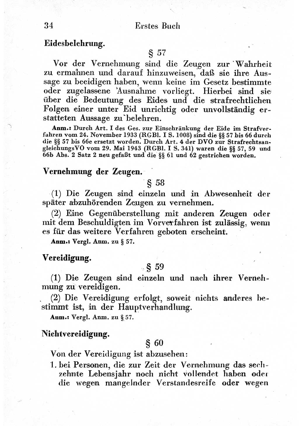 Strafprozeßordnung (StPO), Gerichtsverfassungsgesetz (GVG) und zahlreiche Nebengesetze der sowjetischen Besatzungszone (SBZ) in Deutschland 1949, Seite 34 (StPO GVG Ges. SBZ Dtl. 1949, S. 34)