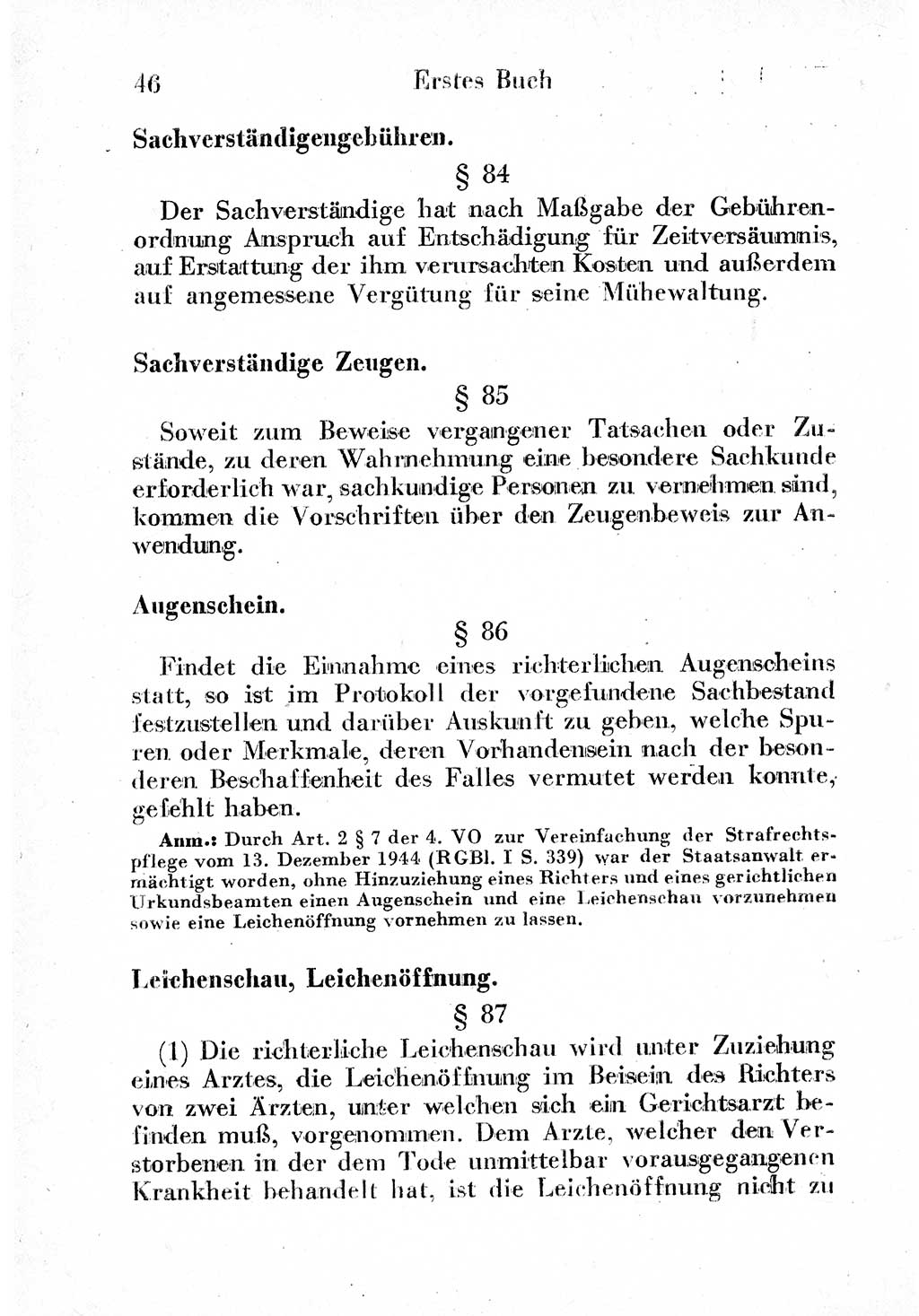 Strafprozeßordnung (StPO), Gerichtsverfassungsgesetz (GVG) und zahlreiche Nebengesetze der sowjetischen Besatzungszone (SBZ) in Deutschland 1949, Seite 46 (StPO GVG Ges. SBZ Dtl. 1949, S. 46)